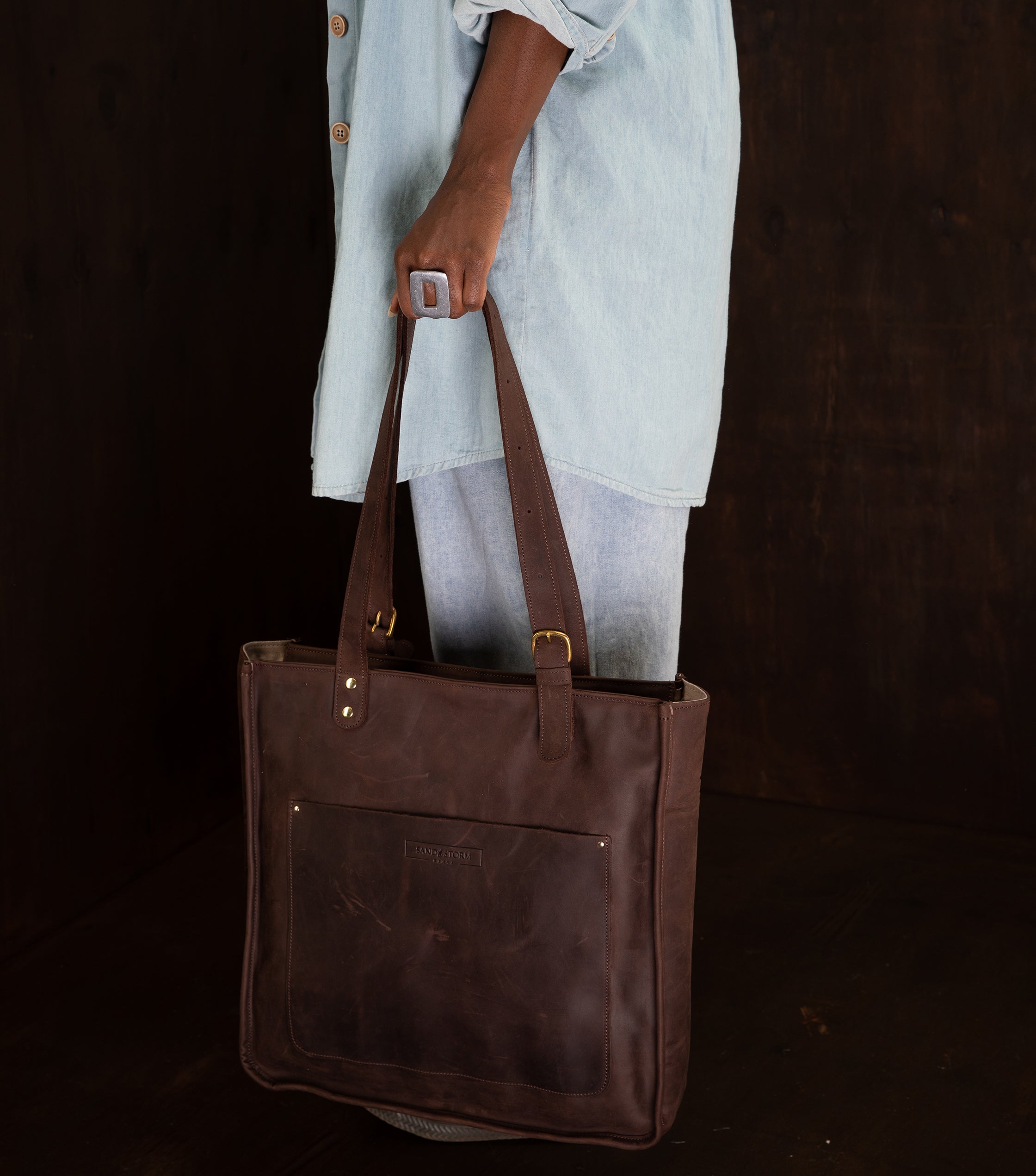 Pull-up Leather Pauline Tote - Sandstorm Kenya (KE)