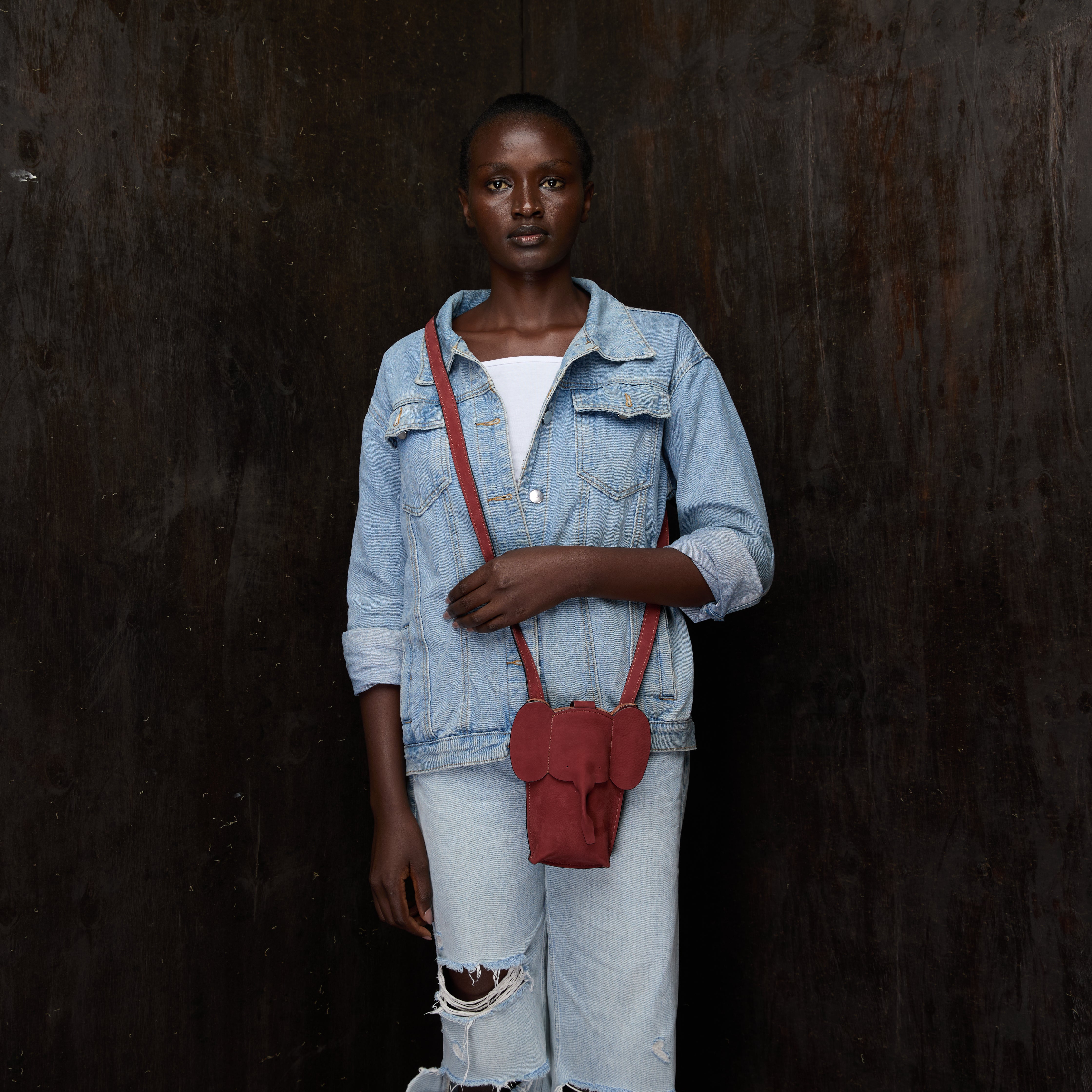 Suede Phone Purse Elephant