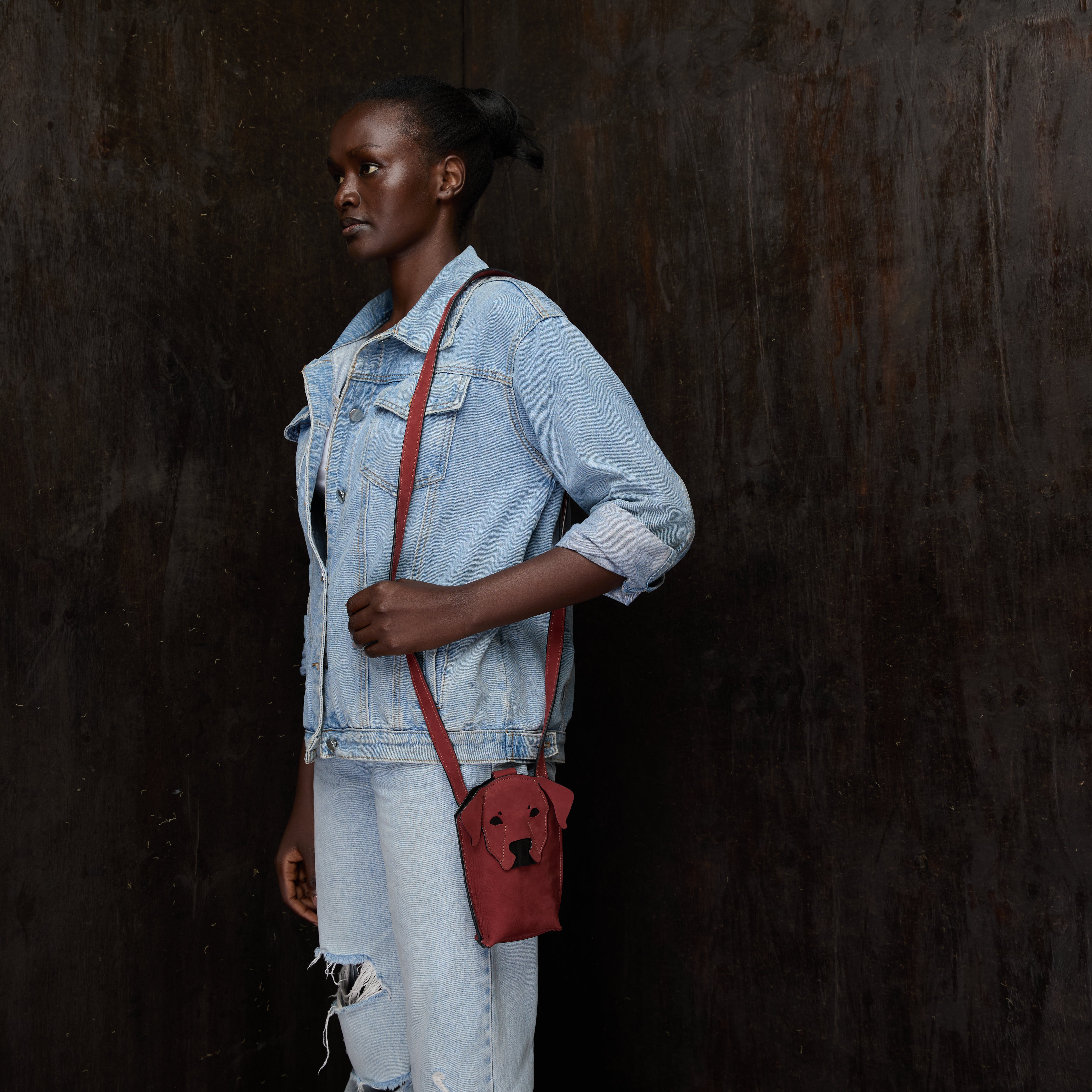 Suede Phone Purse Dog