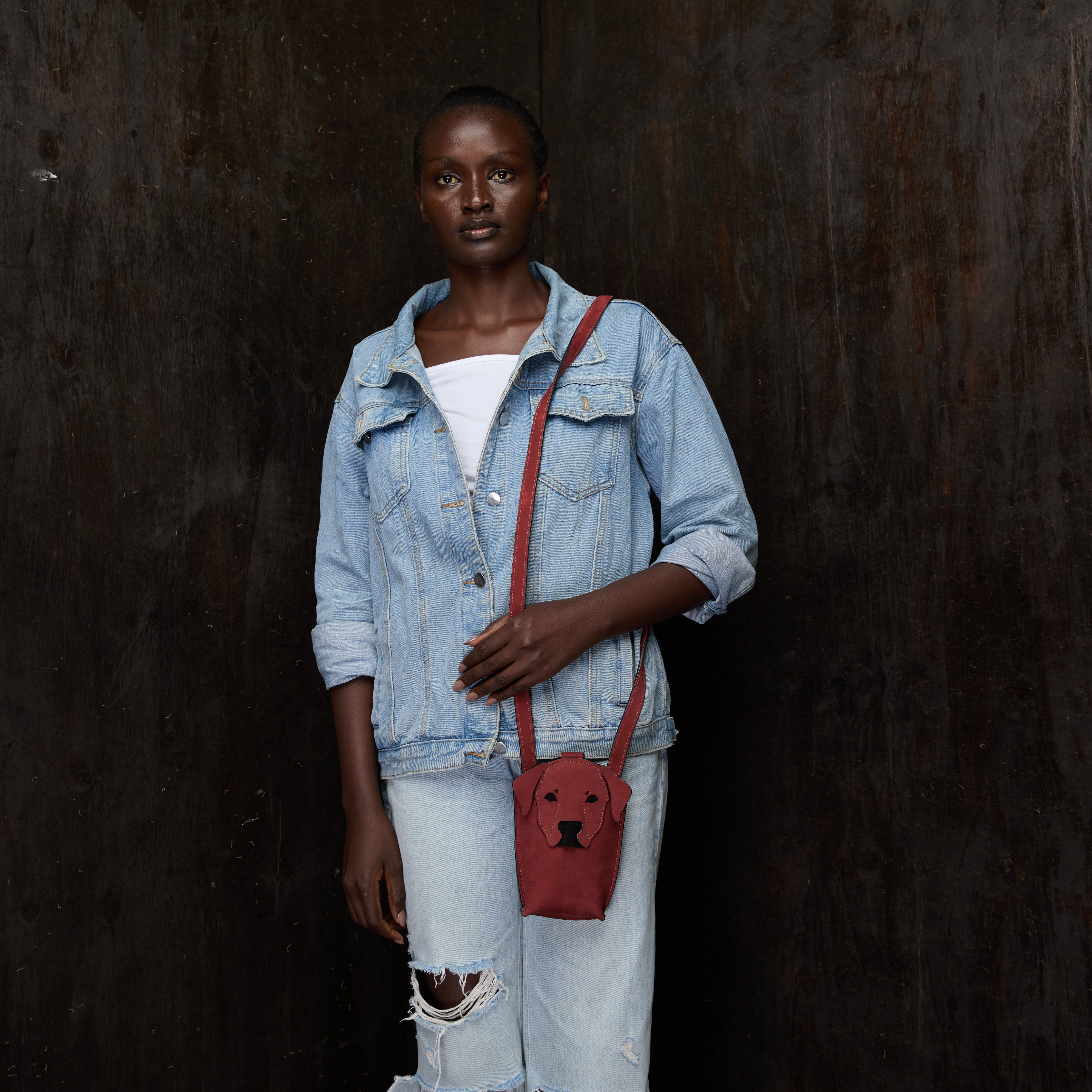 Suede Phone Purse Dog