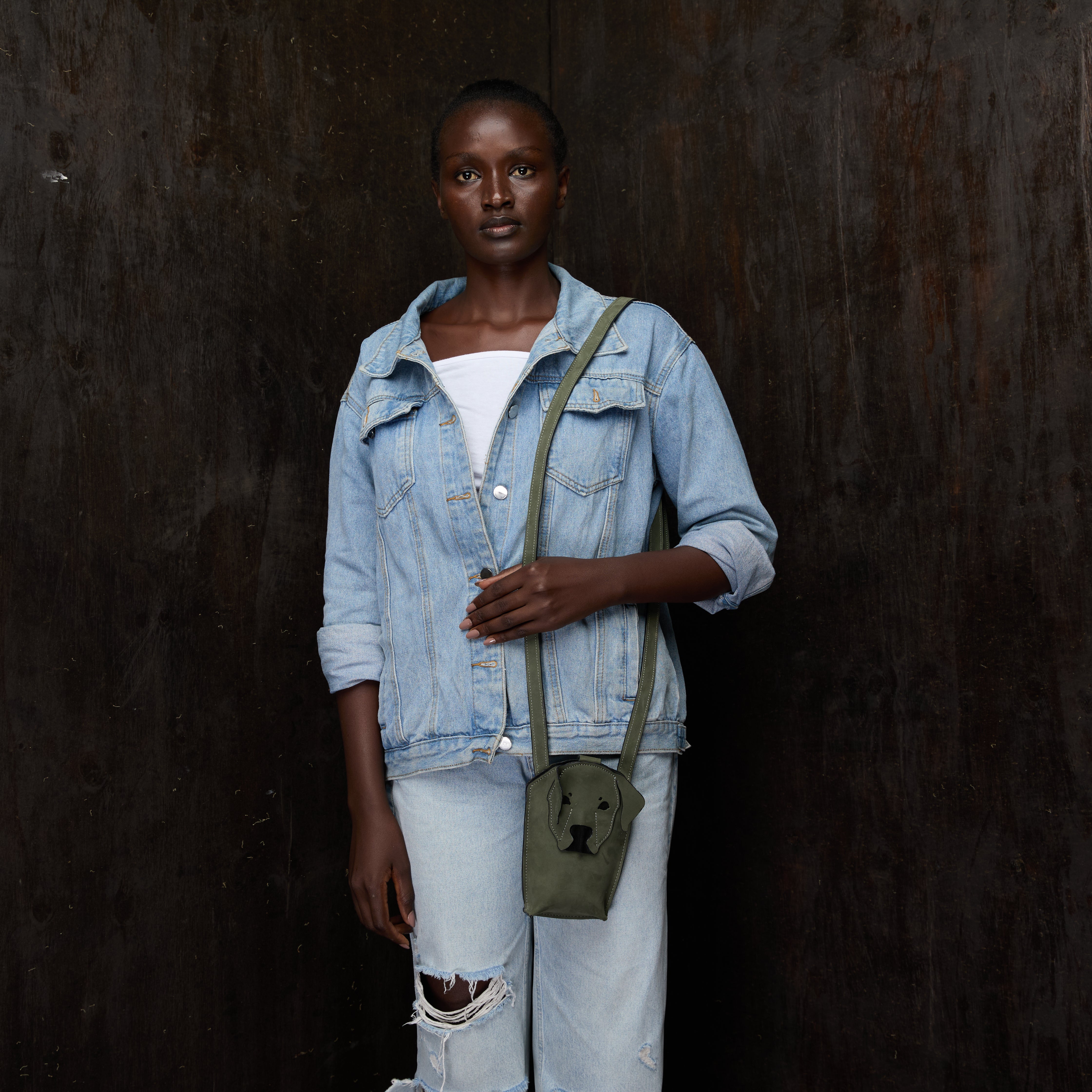 Suede Phone Purse Dog