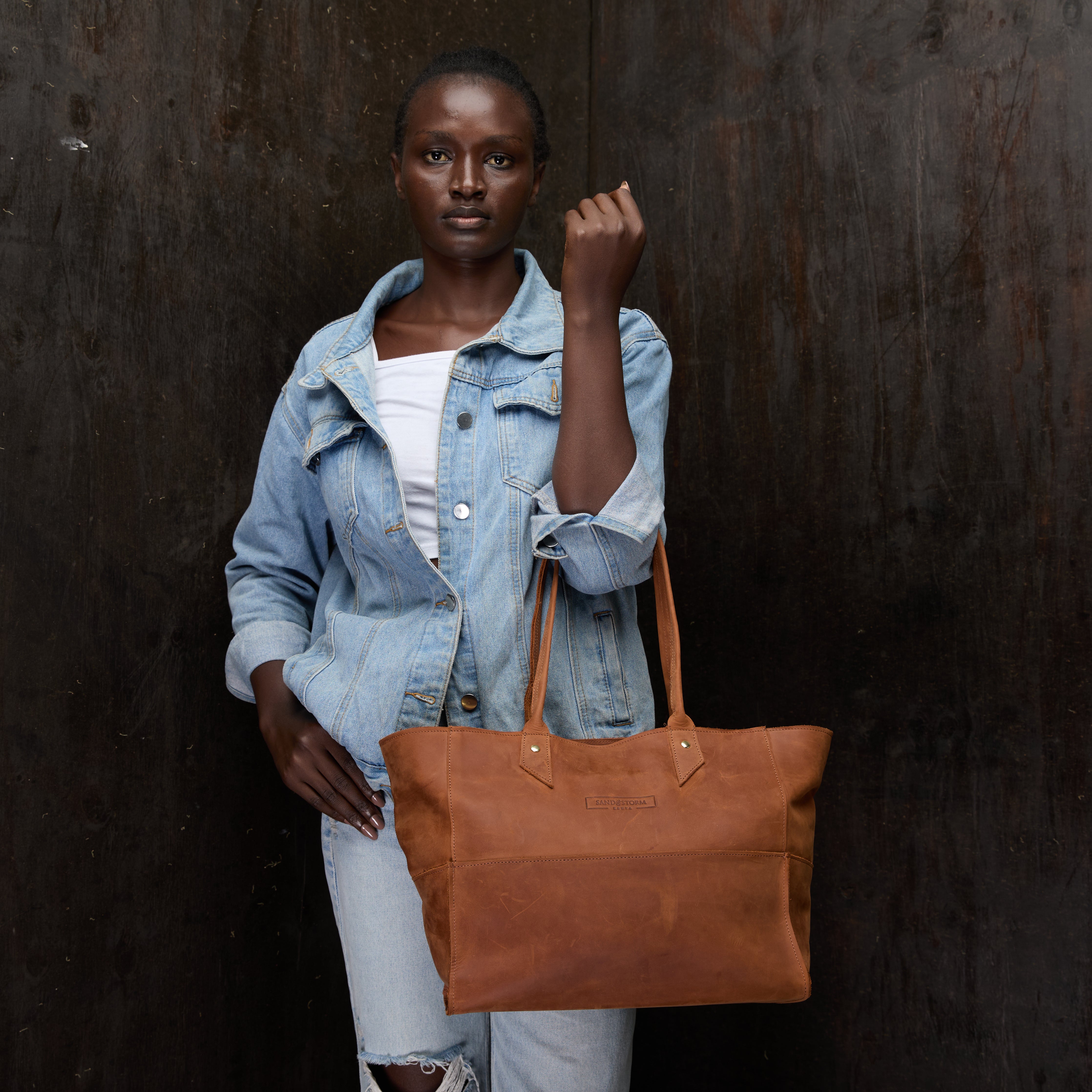 Pull-up Leather Jane Tote