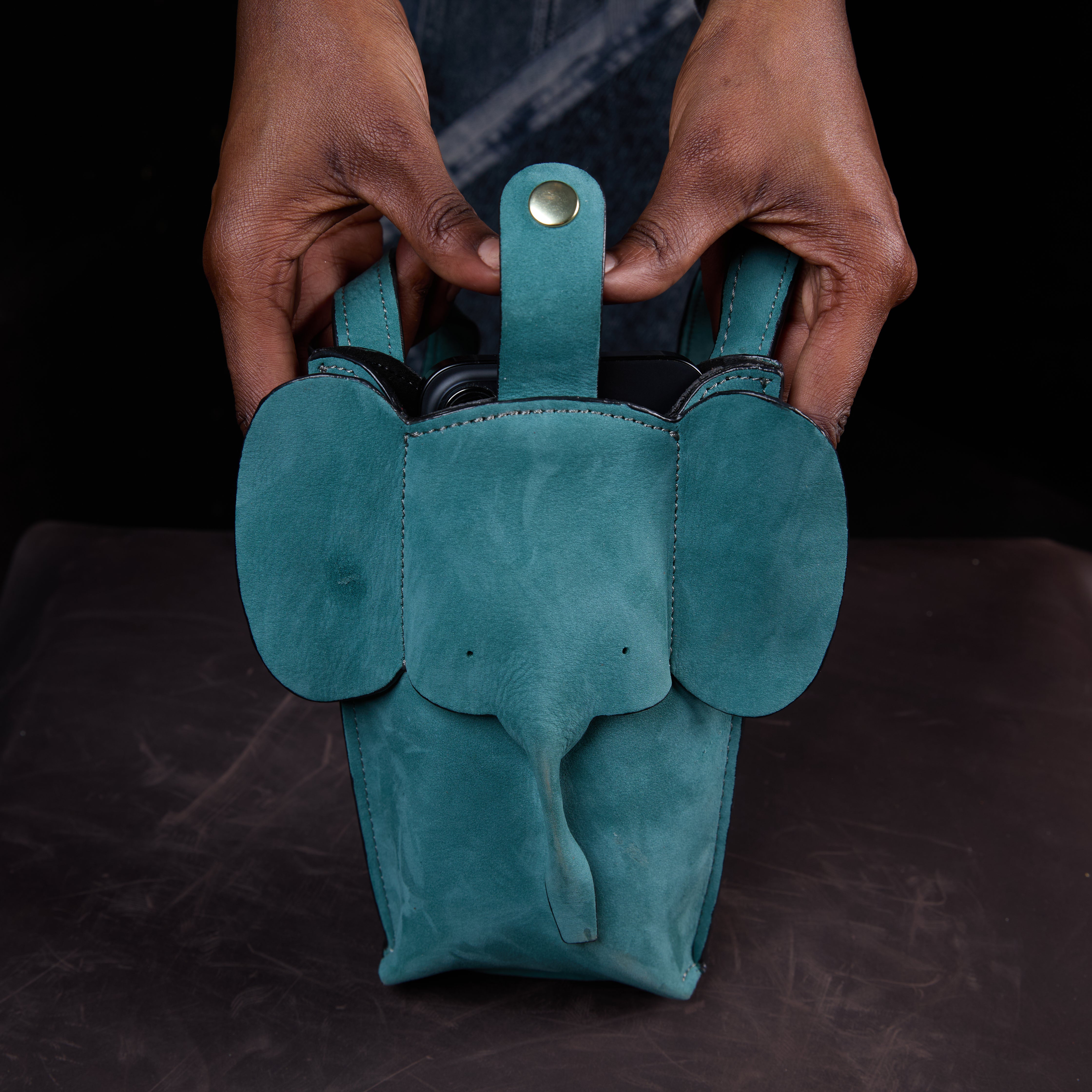 Suede Phone Purse Elephant