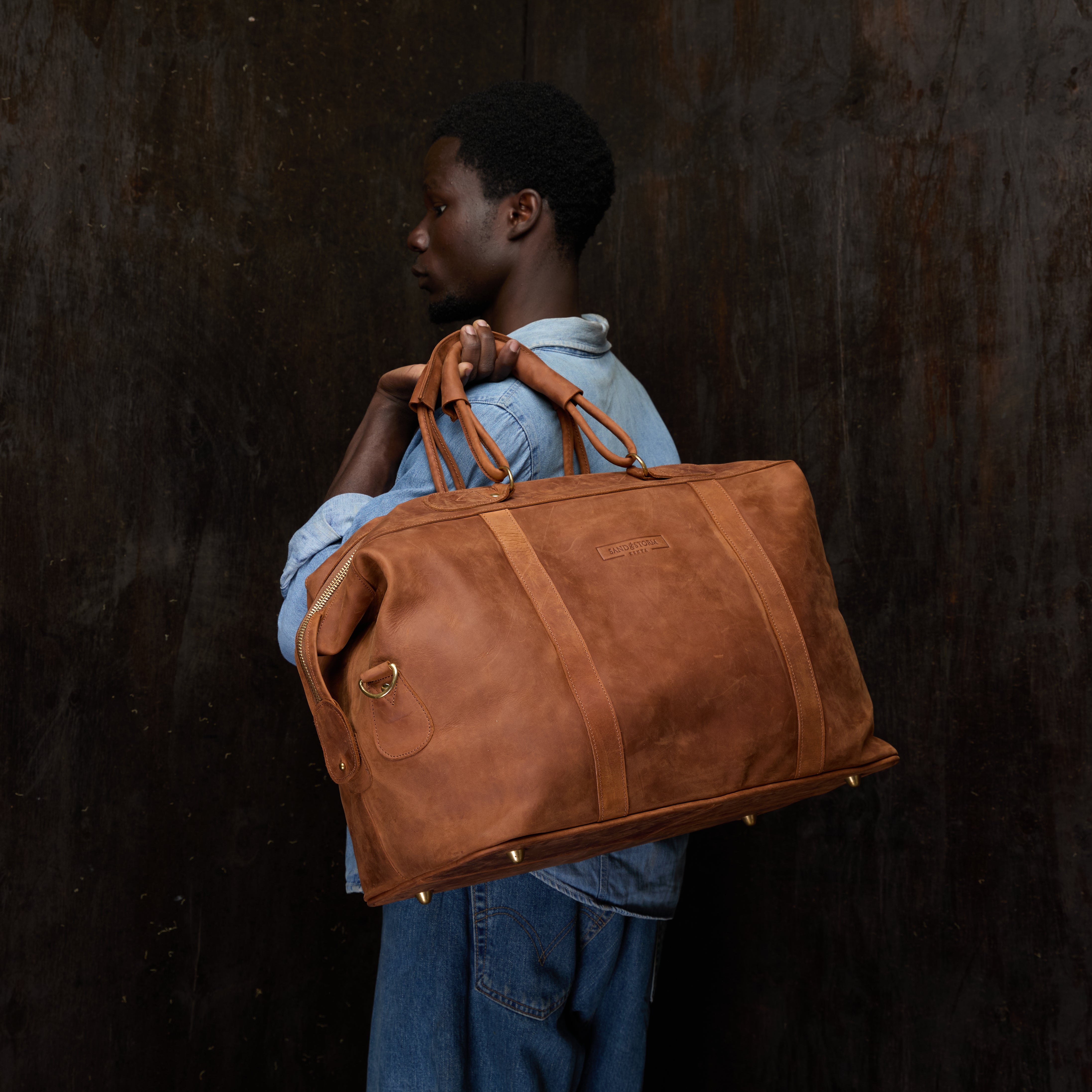 Pull-up Leather Odyssey Weekend Bag - Large