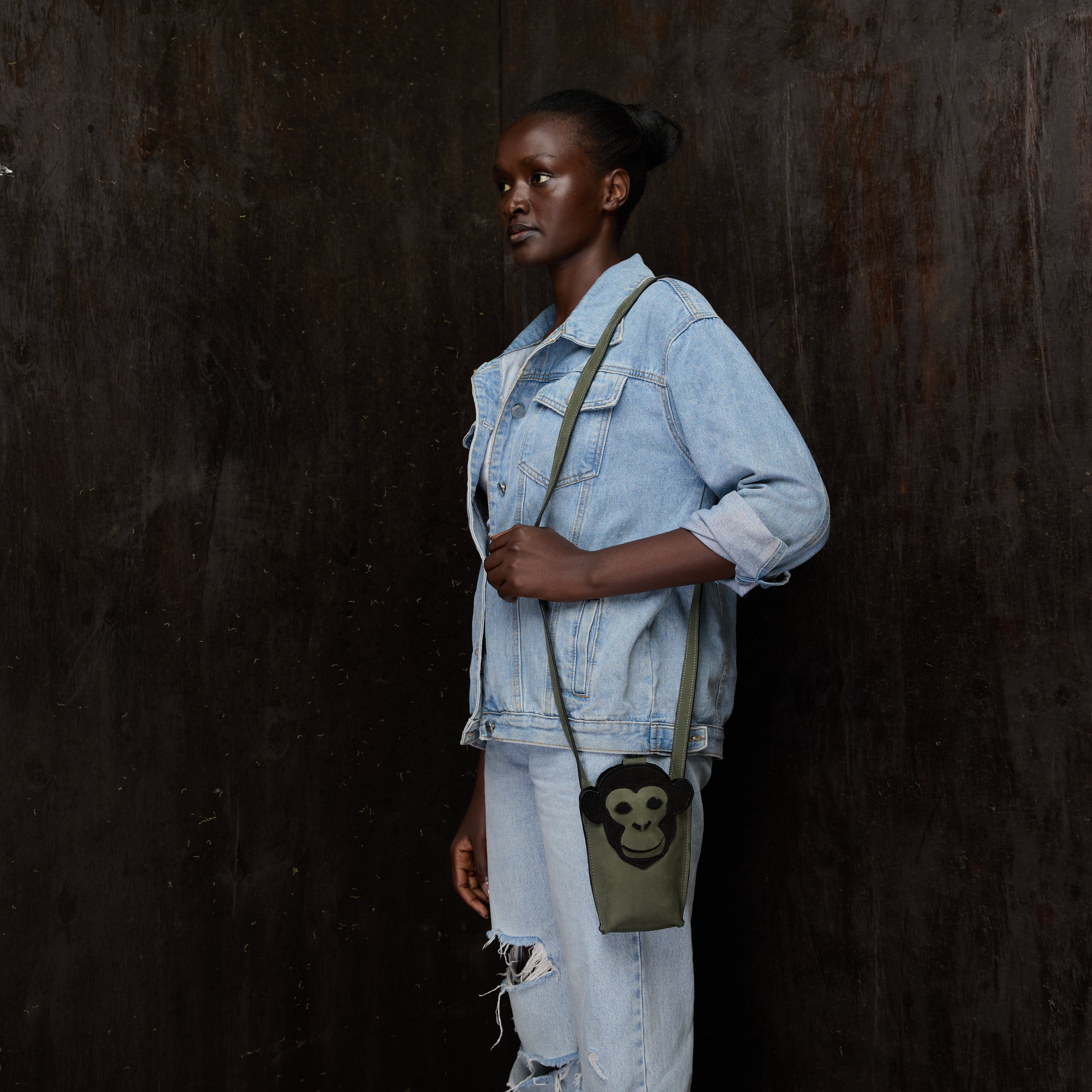 Suede Phone Purse Chimpanzee