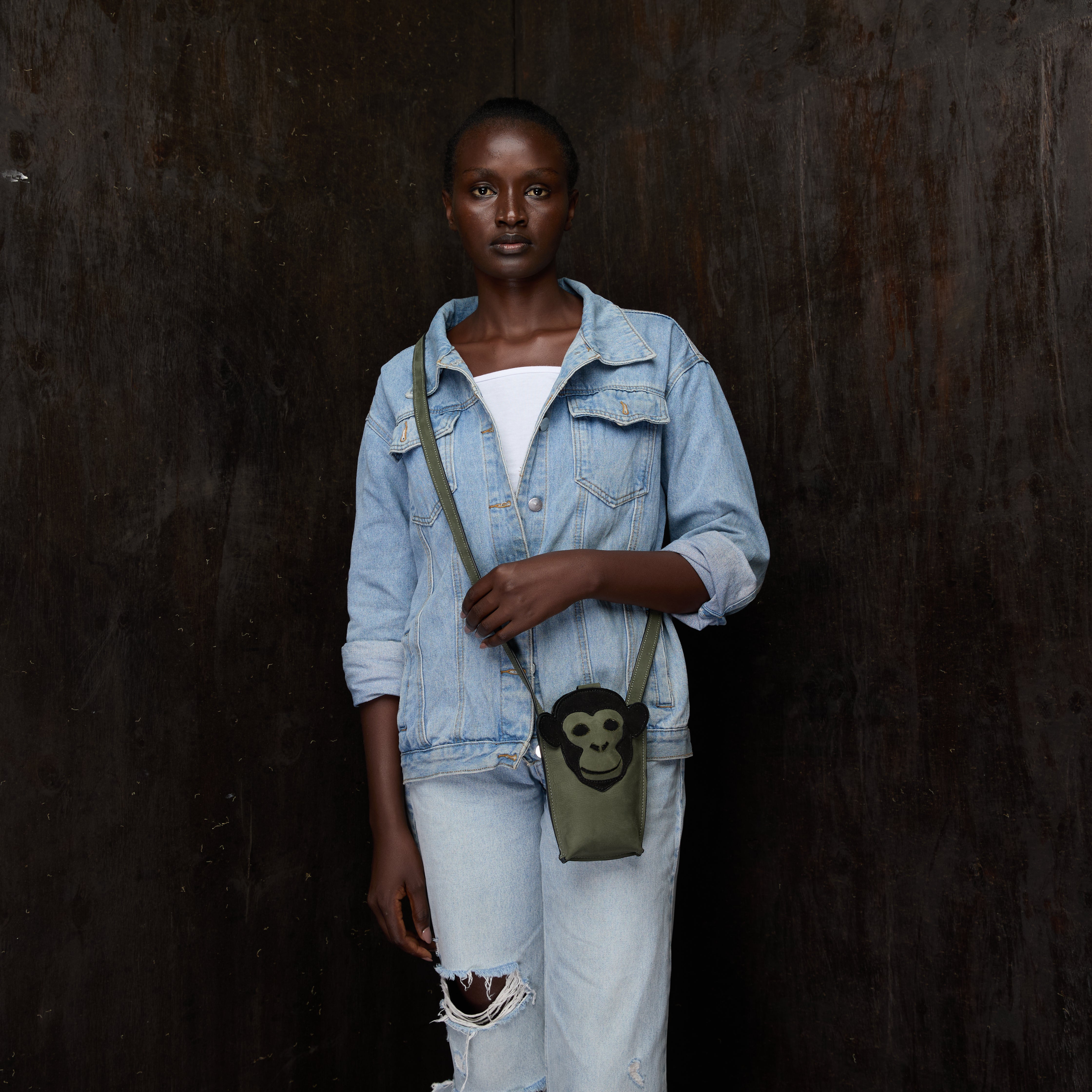 Suede Phone Purse Chimpanzee