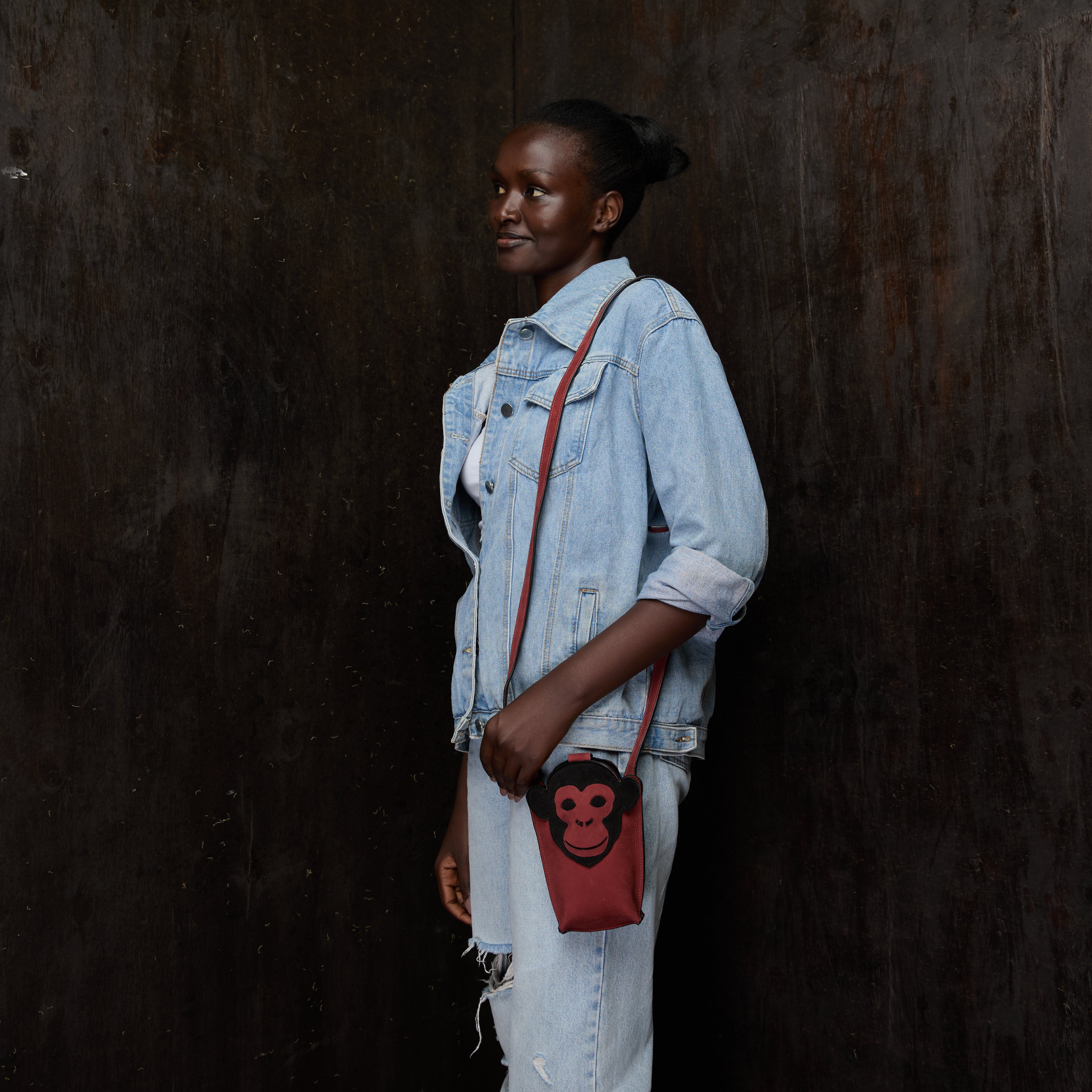 Suede Phone Purse Chimpanzee