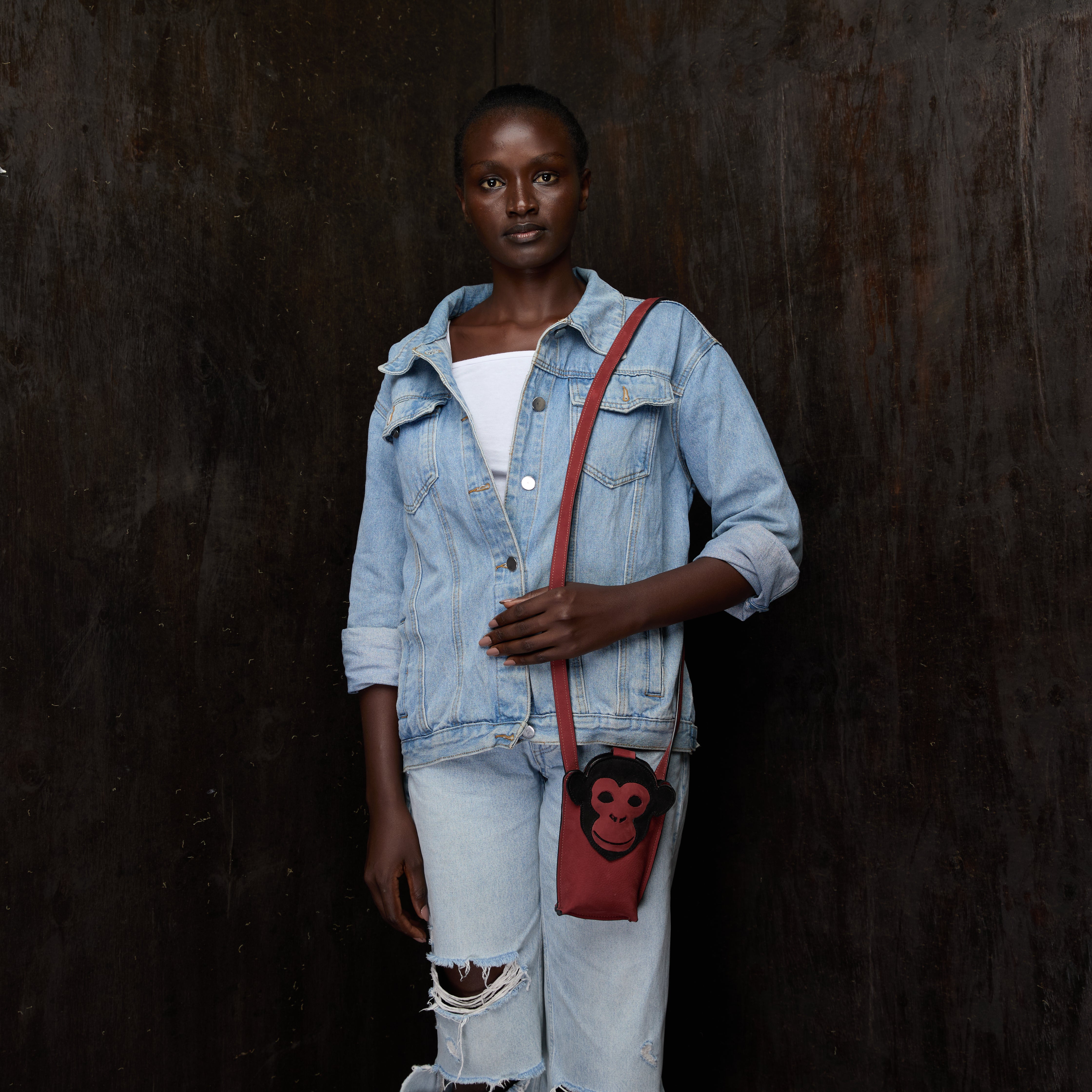 Suede Phone Purse Chimpanzee