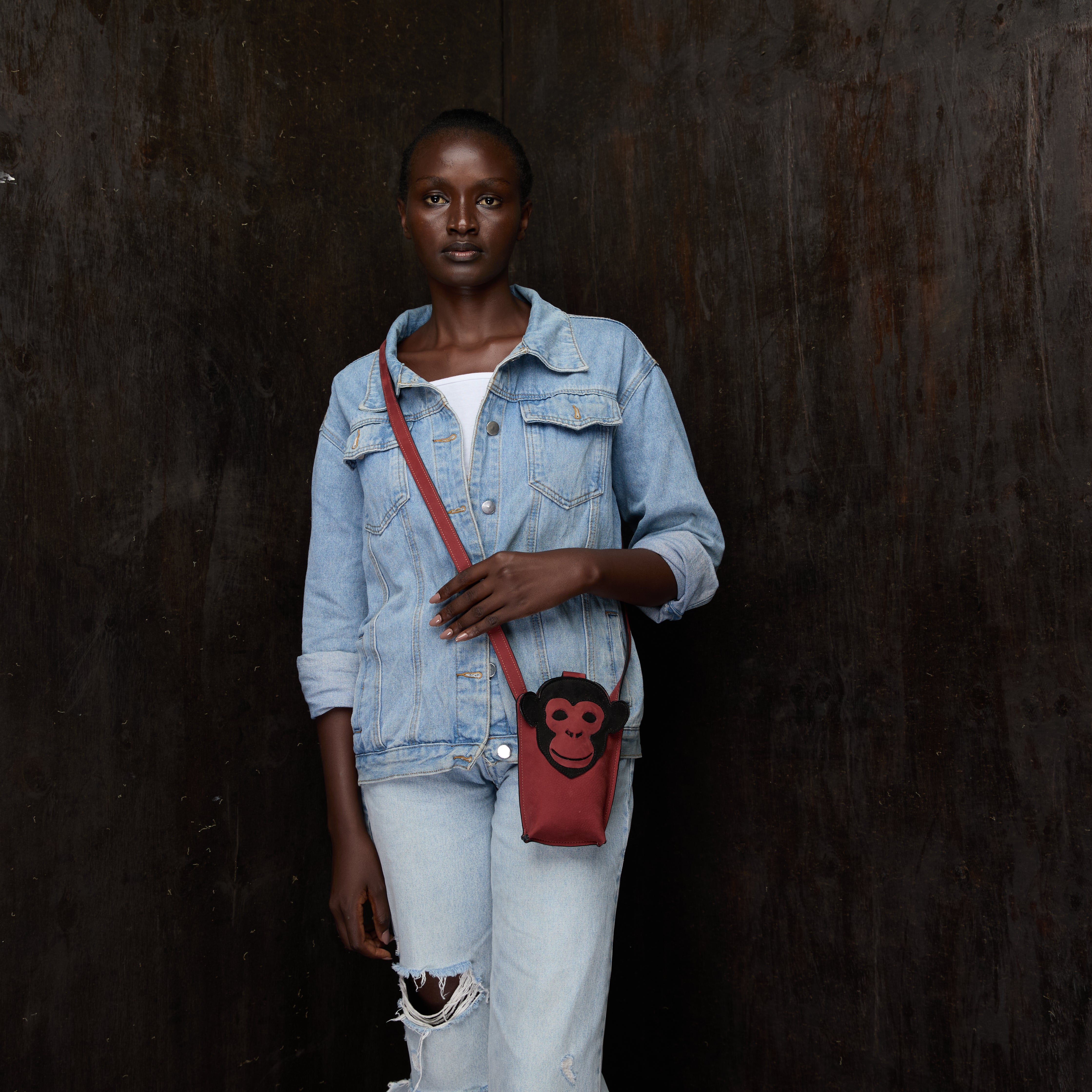 Suede Phone Purse Chimpanzee