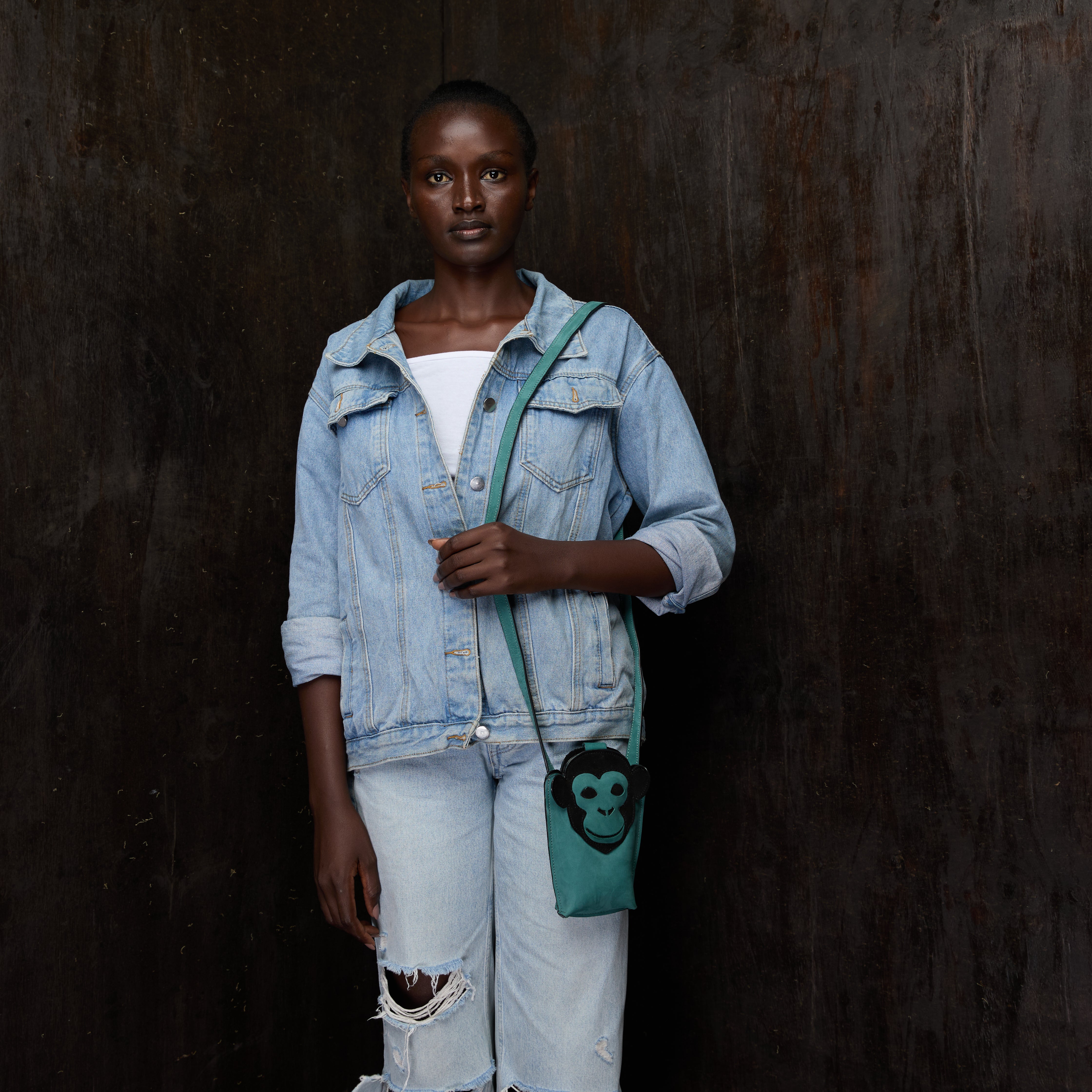 Suede Phone Purse Chimpanzee