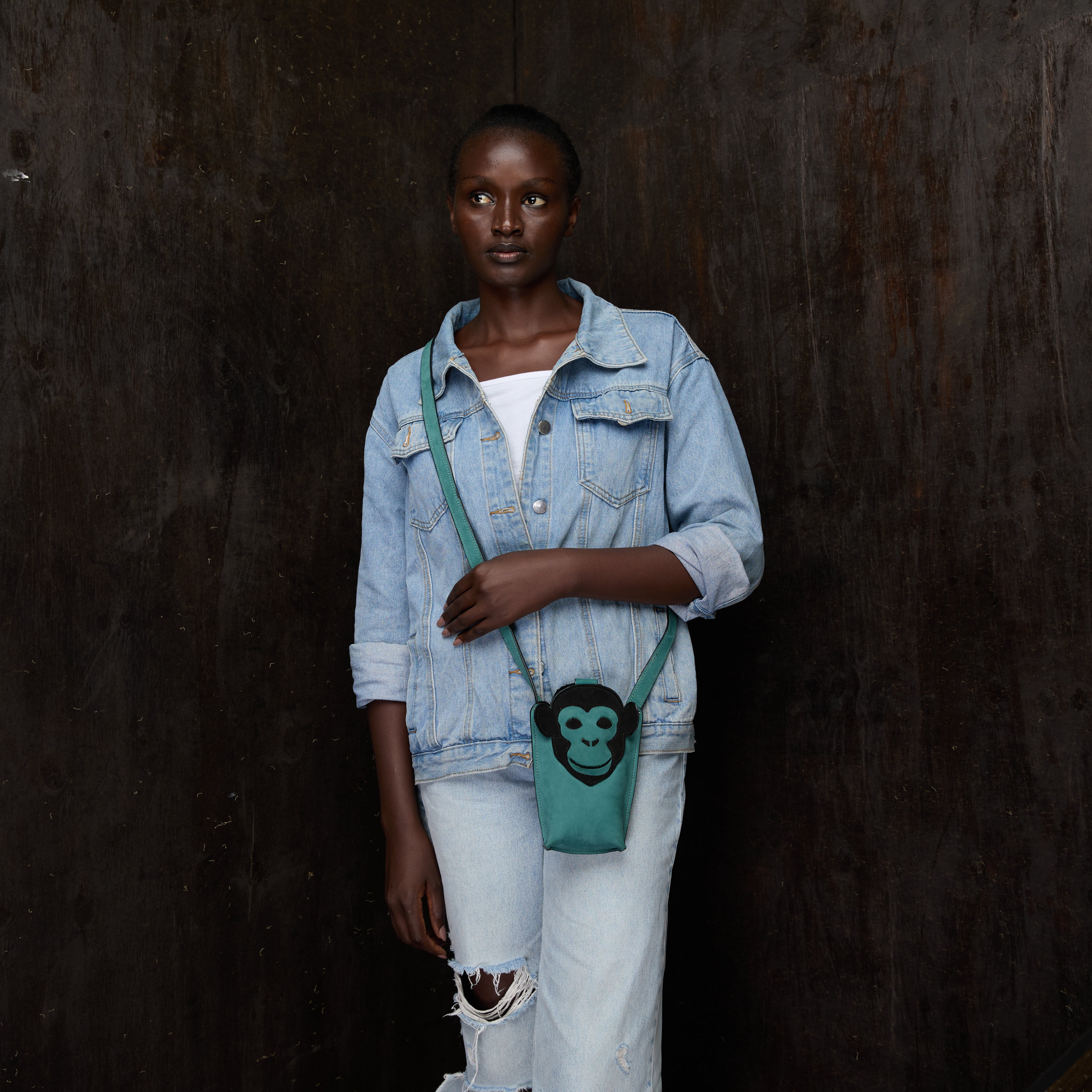 Suede Phone Purse Chimpanzee