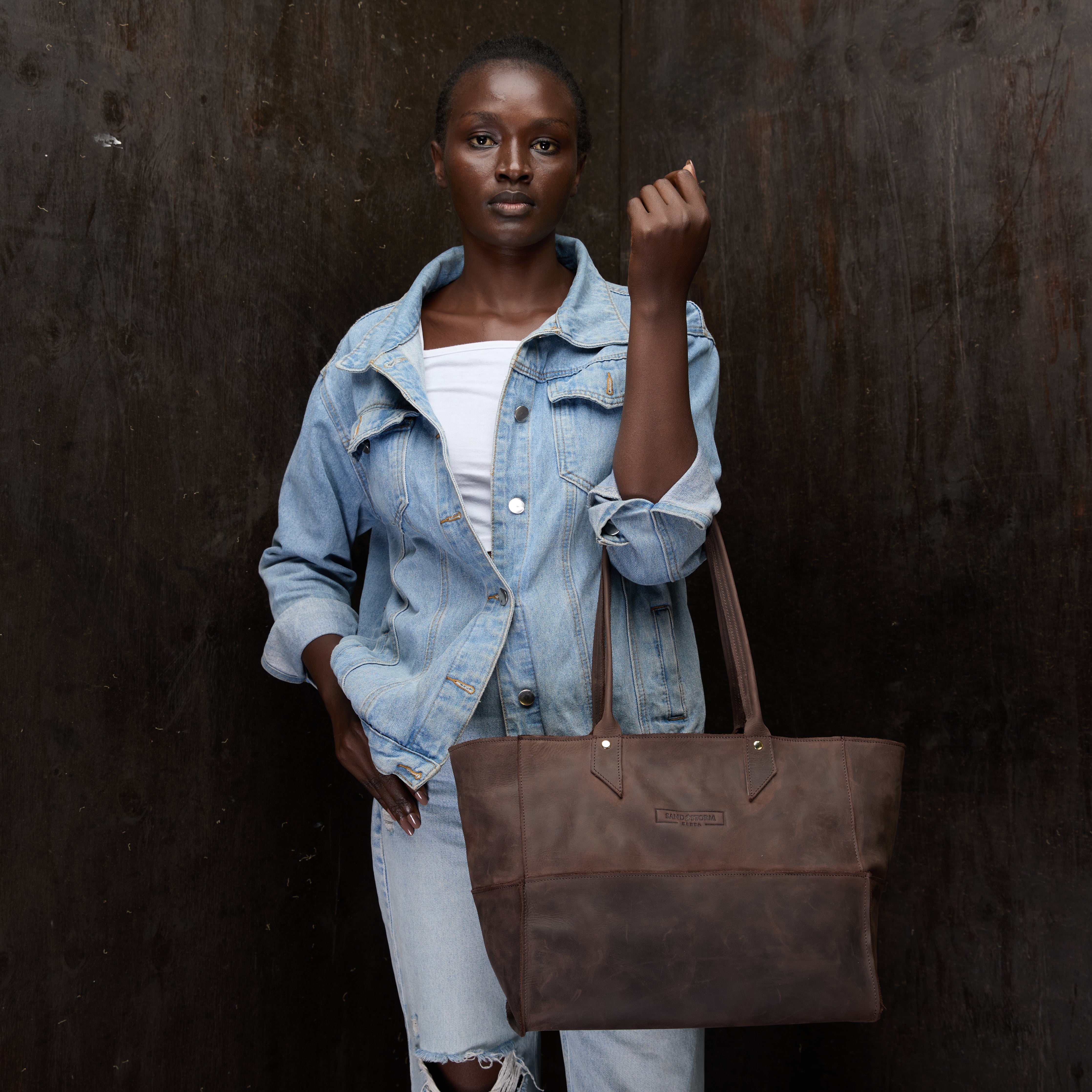 Pull-up Leather Jane Tote