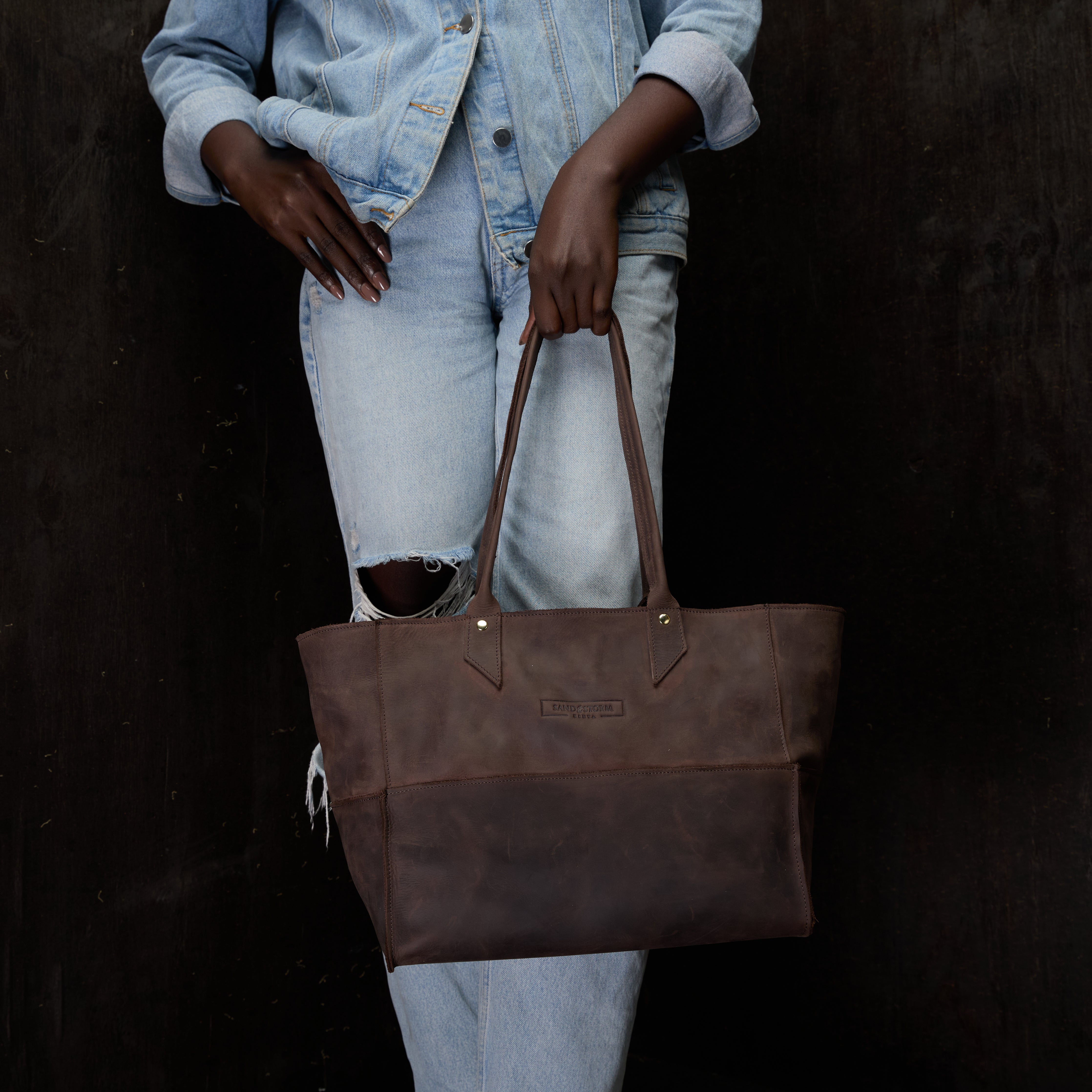 Pull-up Leather Jane Tote