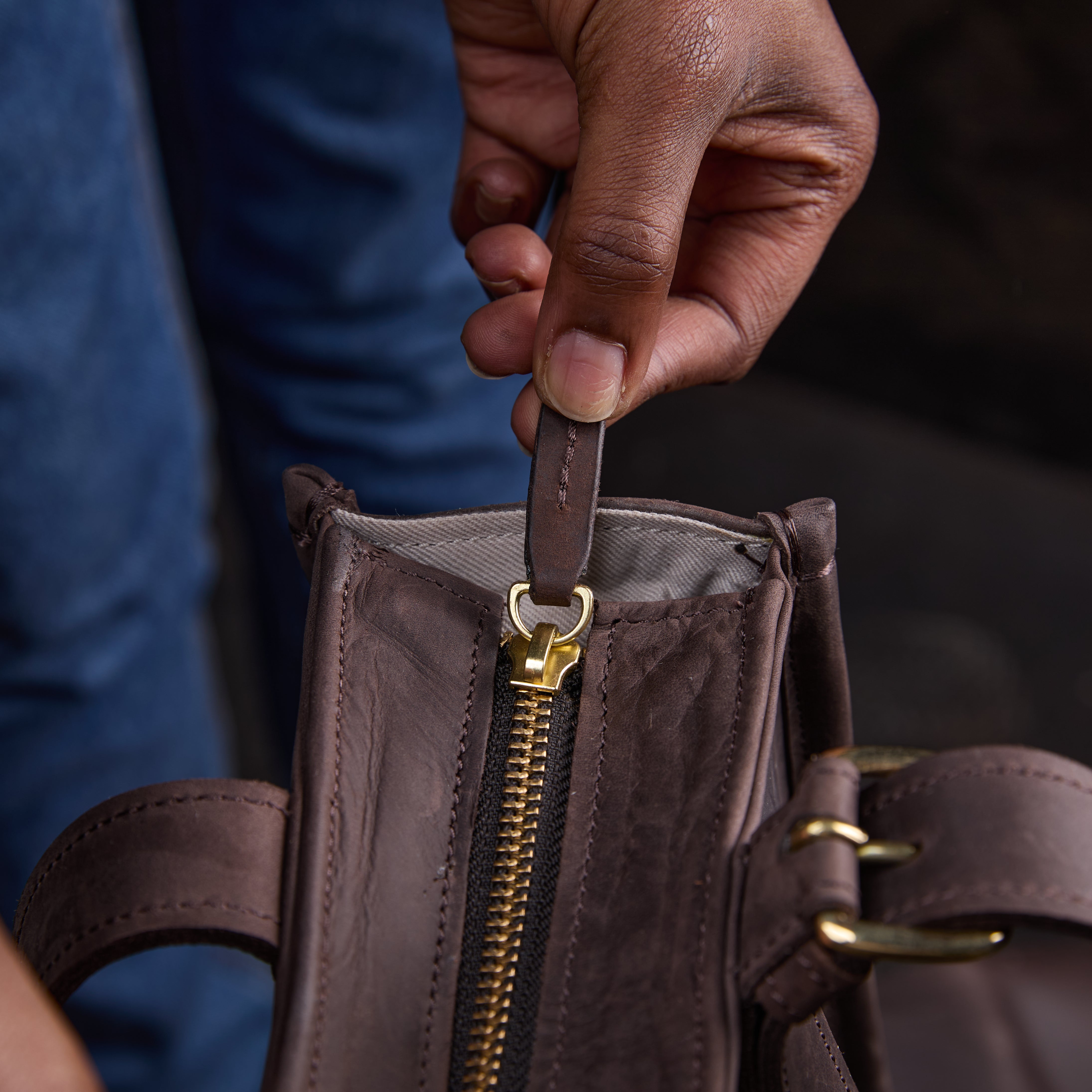 Pull-up Leather Pauline Tote