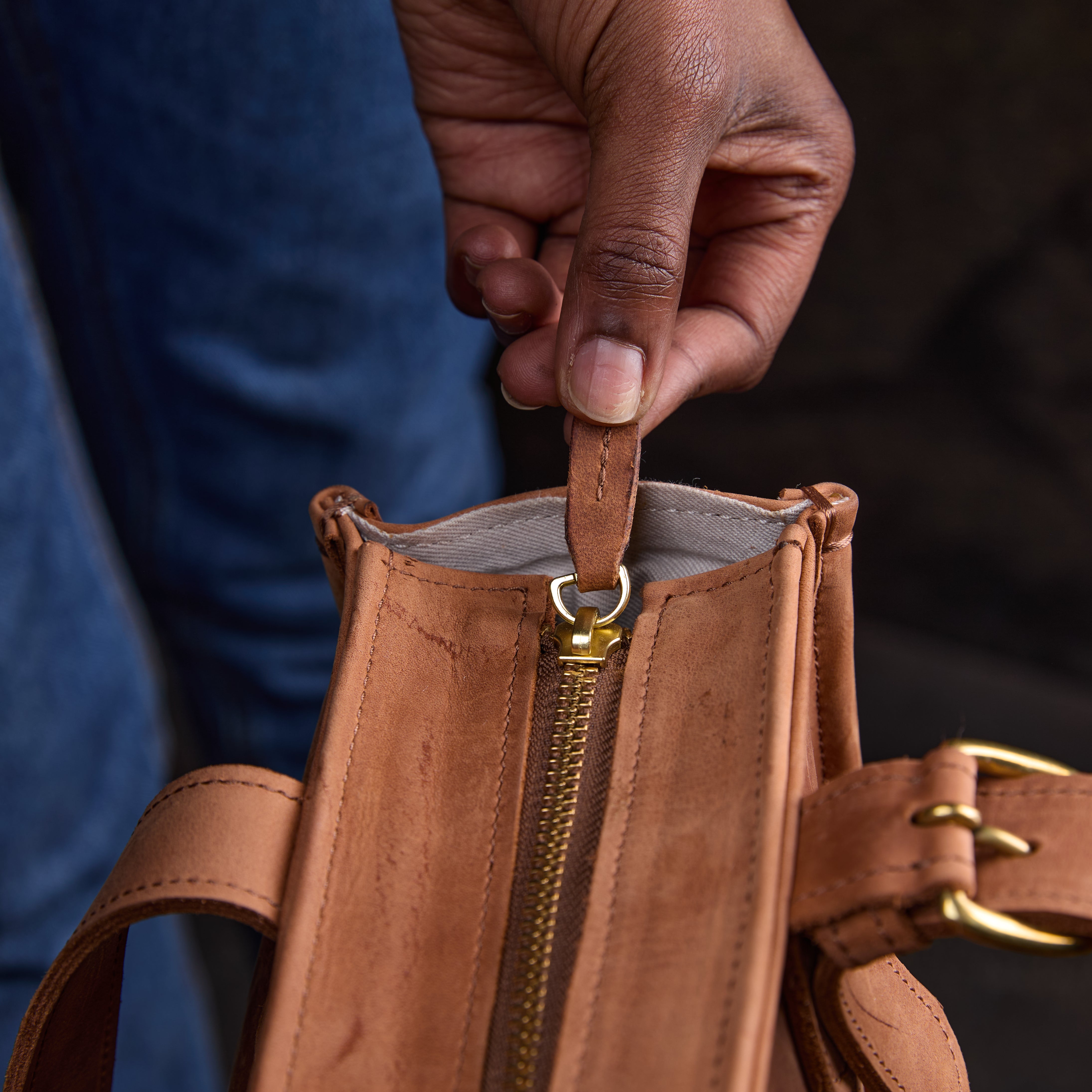 Pull-up Leather Pauline Tote