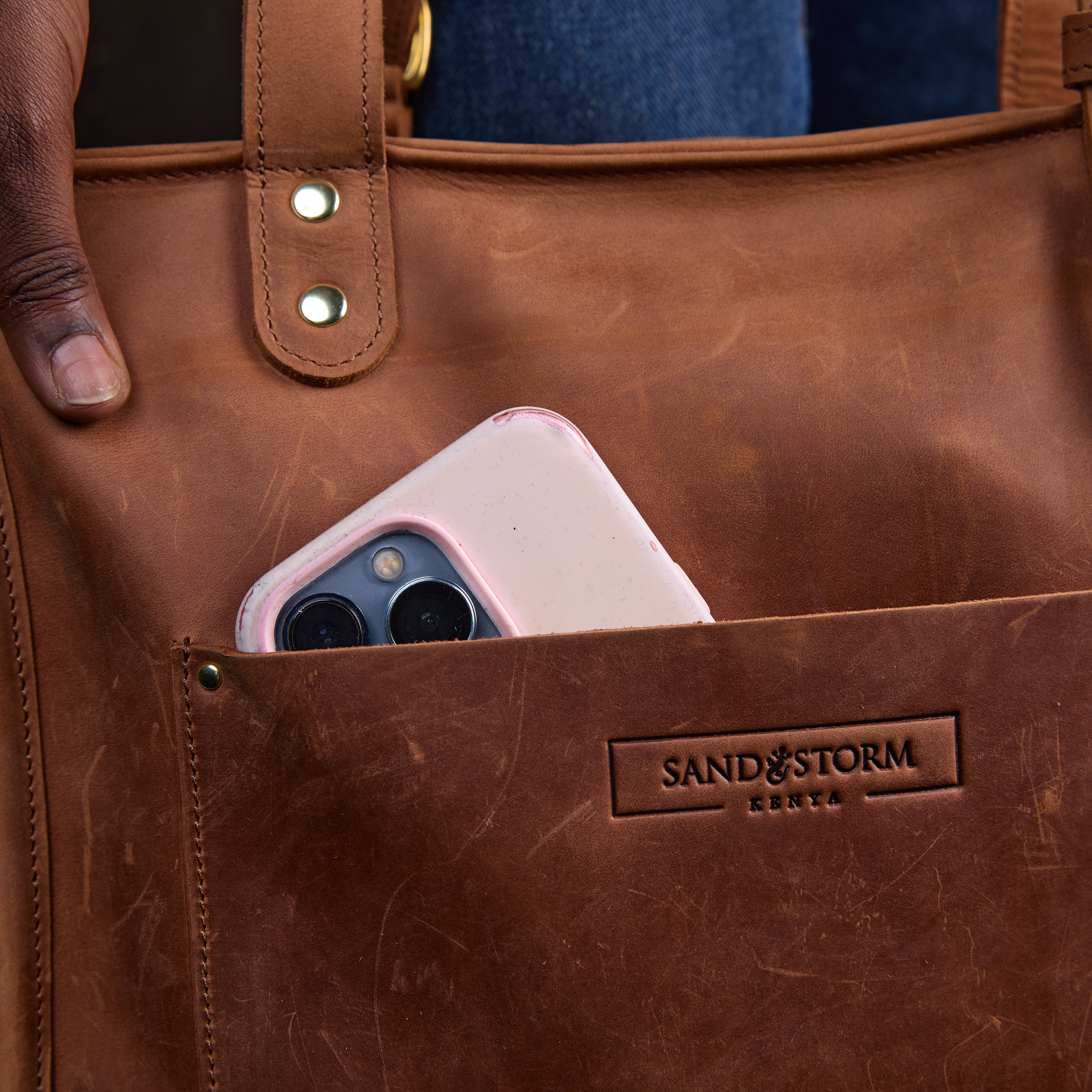 Pull-up Leather Pauline Tote