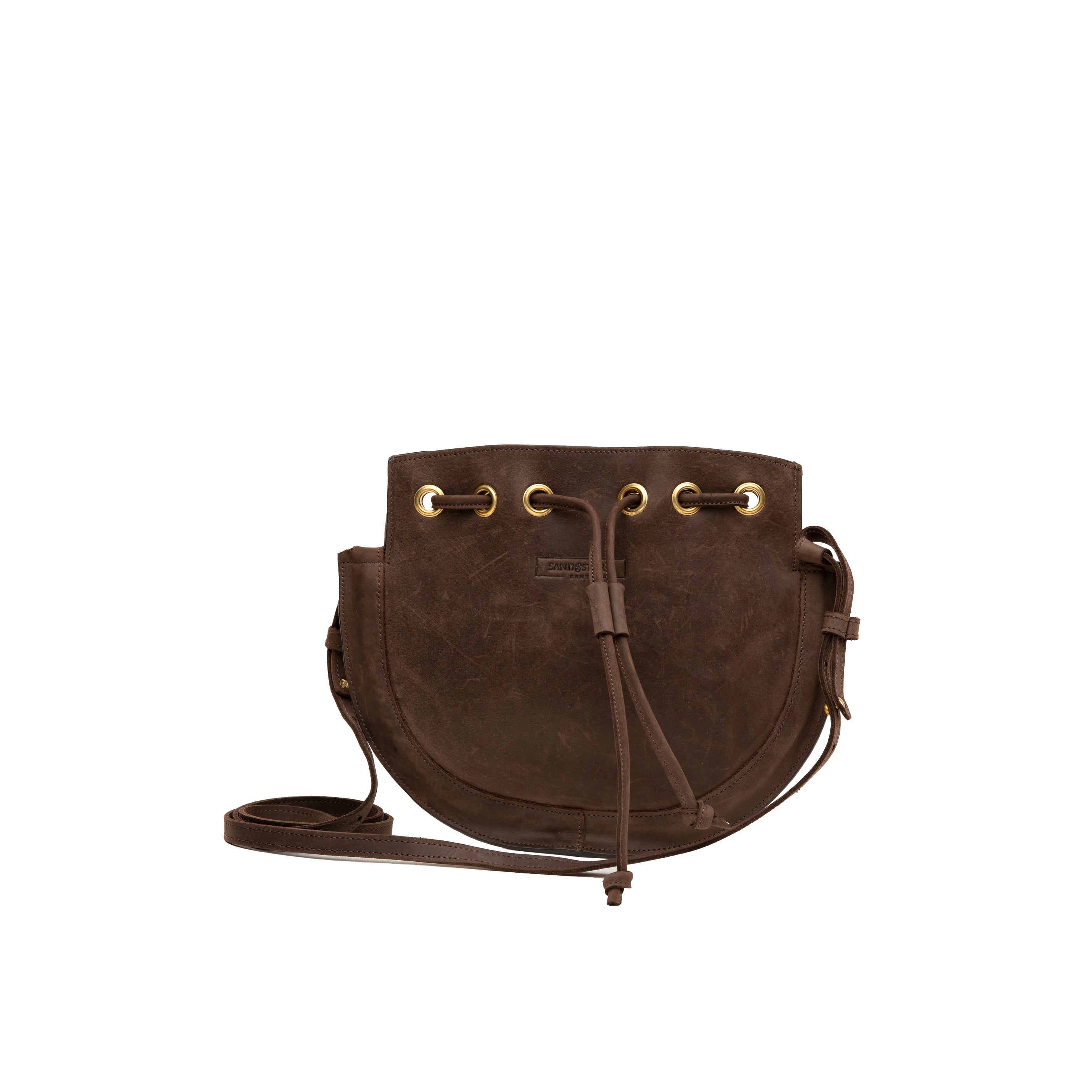 Pull-up Leather Bucket Crossbody Plain - Sandstorm Kenya (Intl)