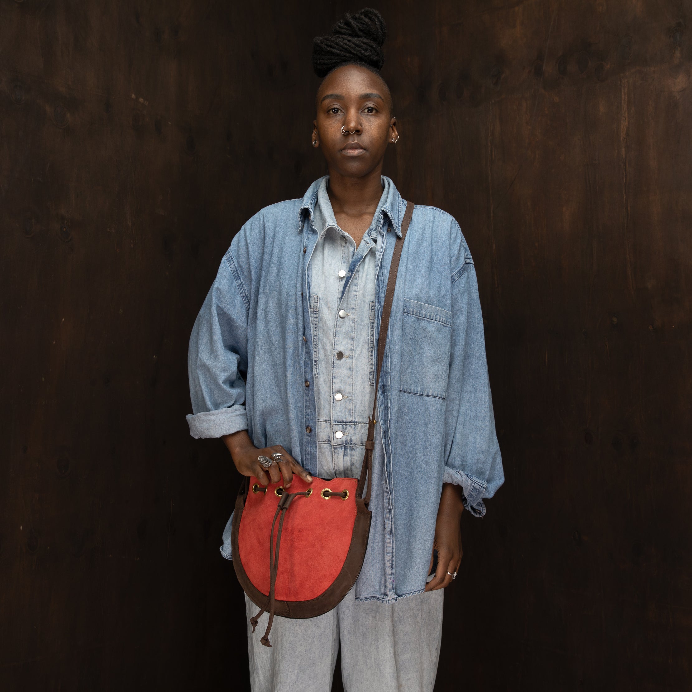 Suede Bucket Crossbody Plain - Sandstorm Kenya (Intl)