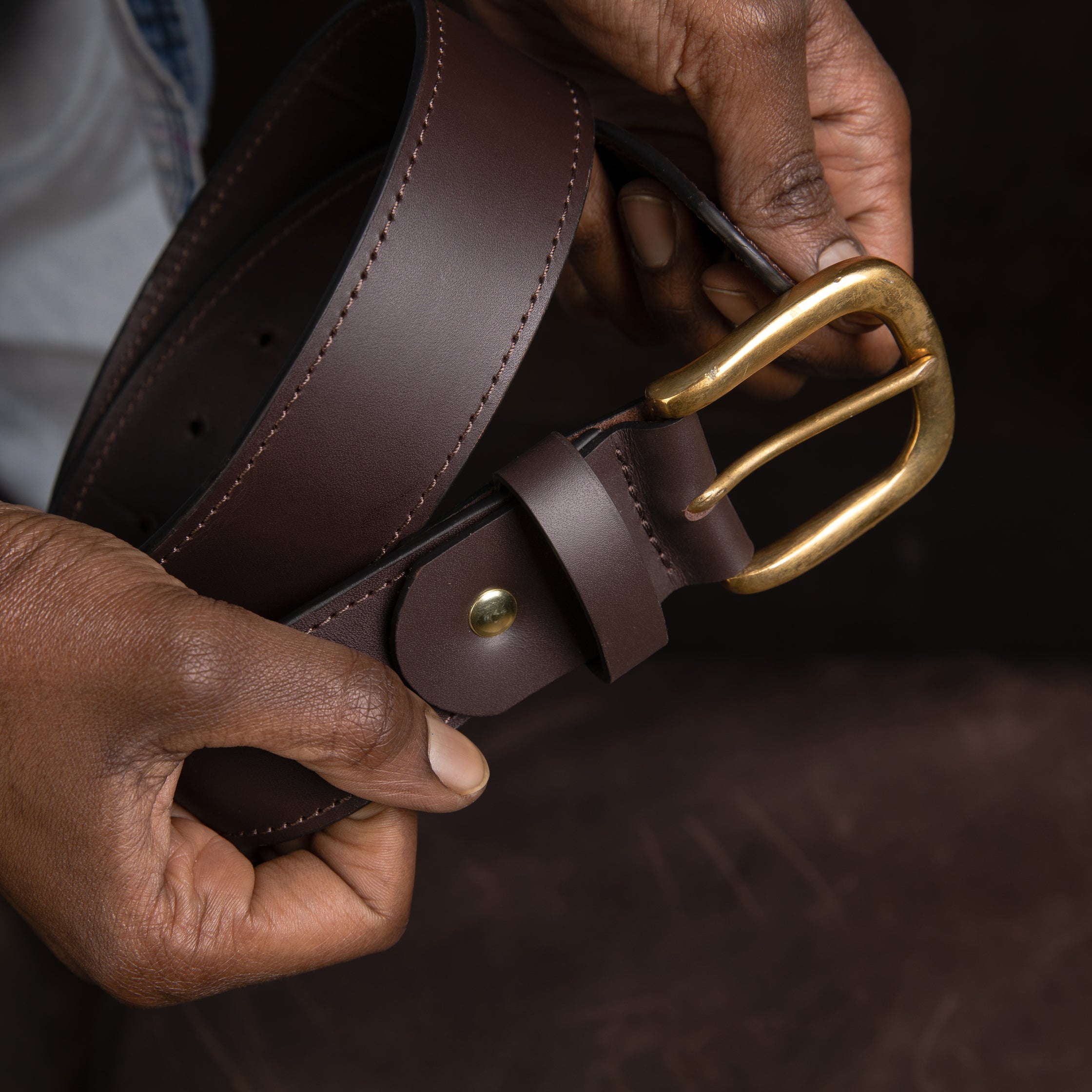 Men's Leather Belt - Sandstorm Kenya (KE)