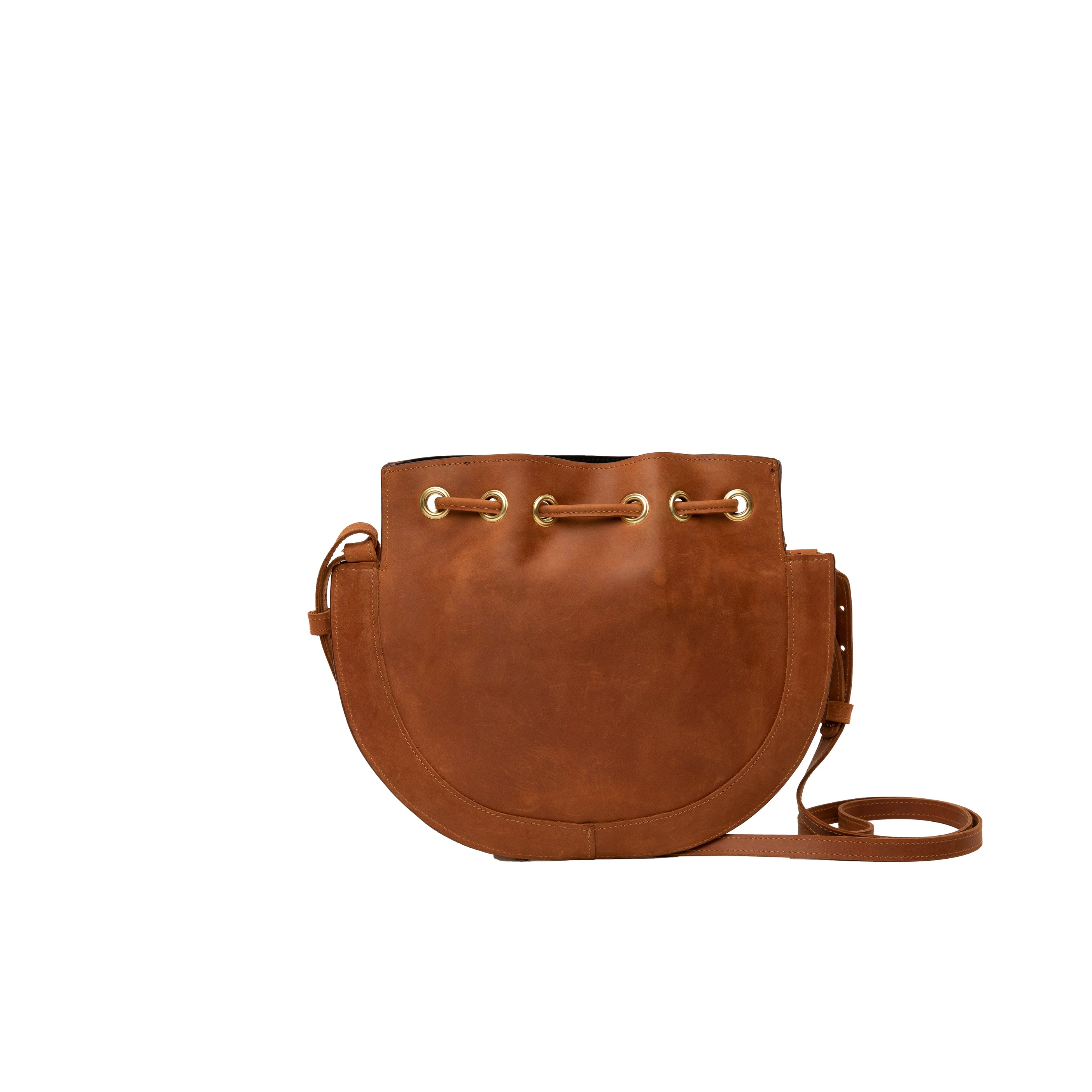 Pull-up Leather Bucket Crossbody Plain - Sandstorm Kenya (Intl)