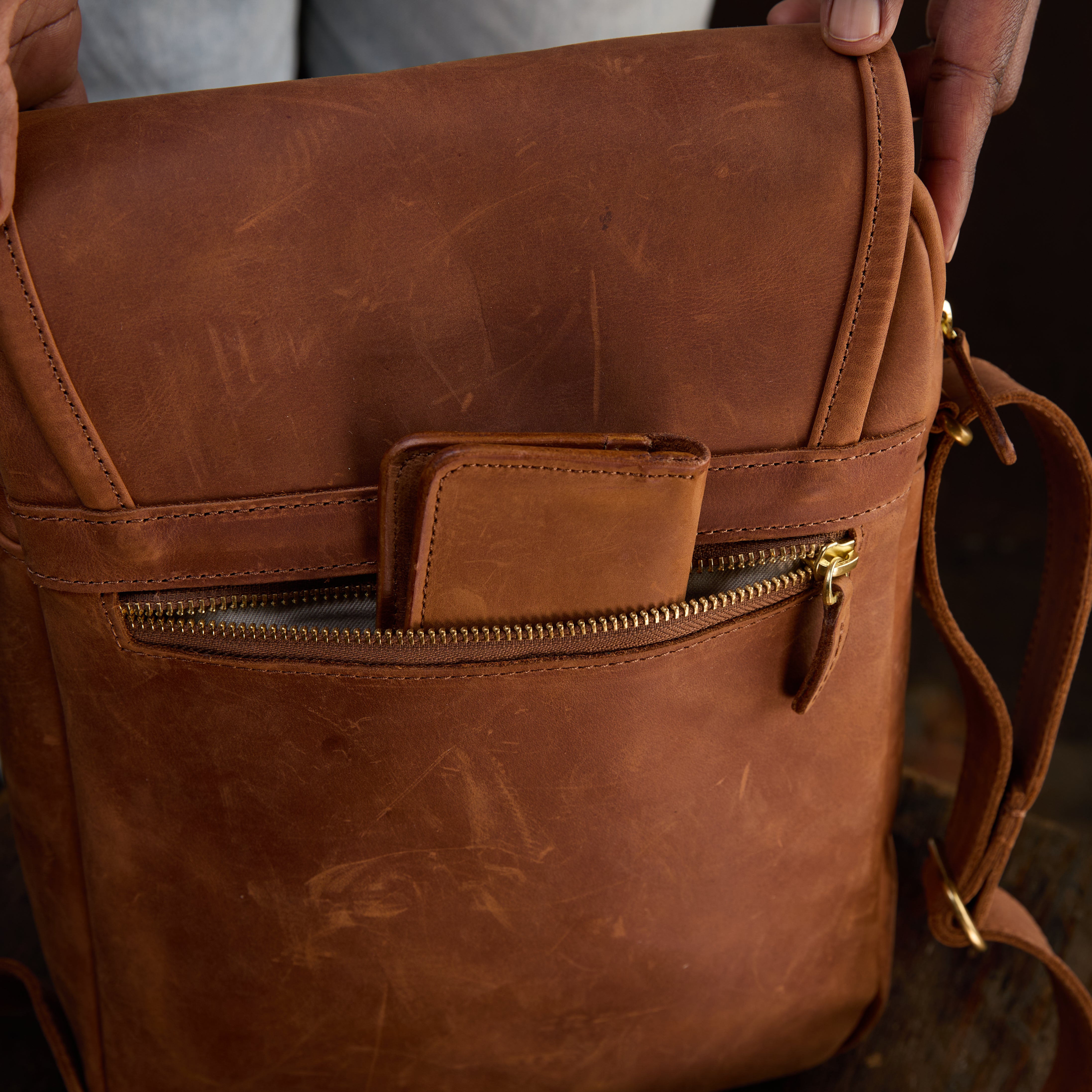 Pull-up Leather Alphonce bag