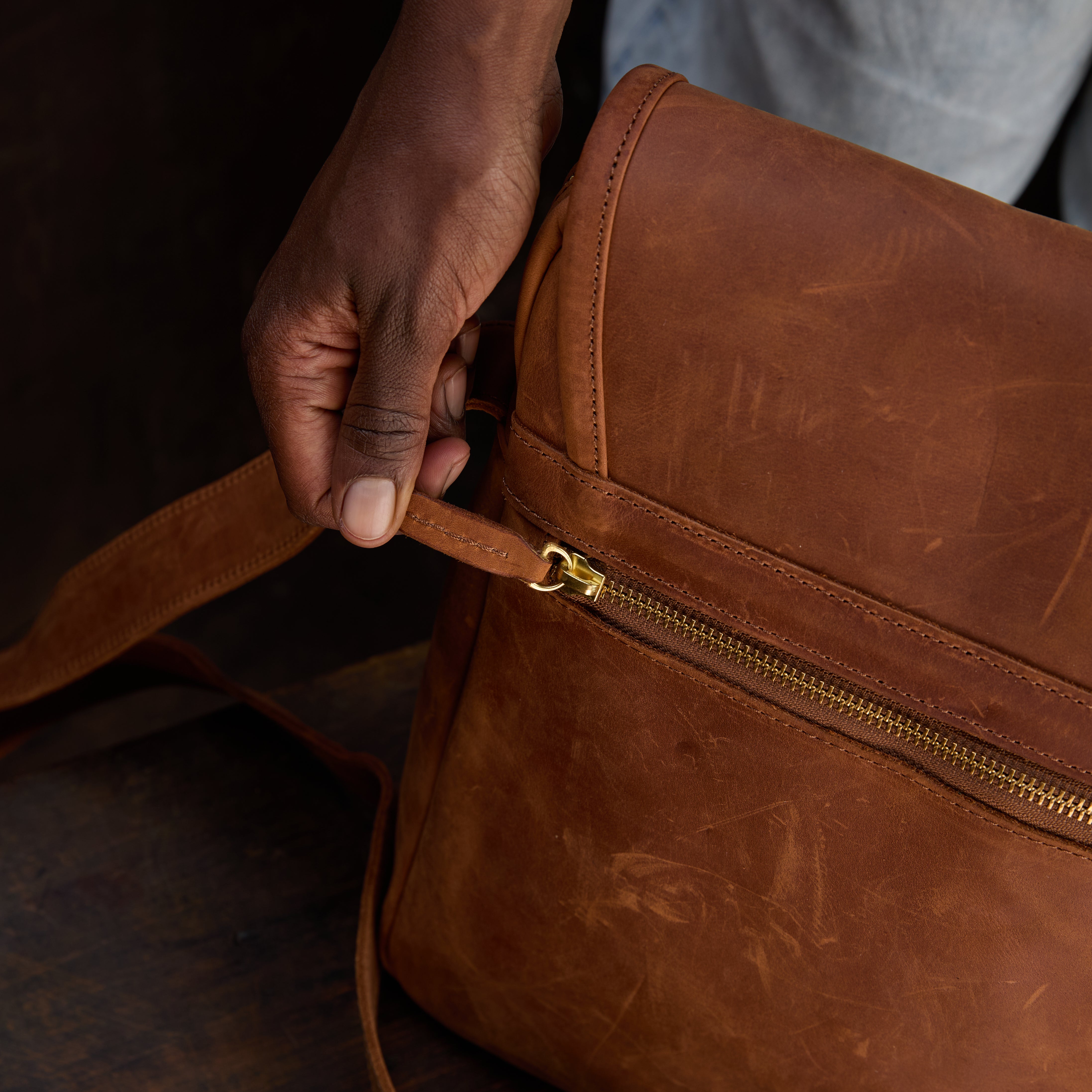 Pull-up Leather Alphonce bag