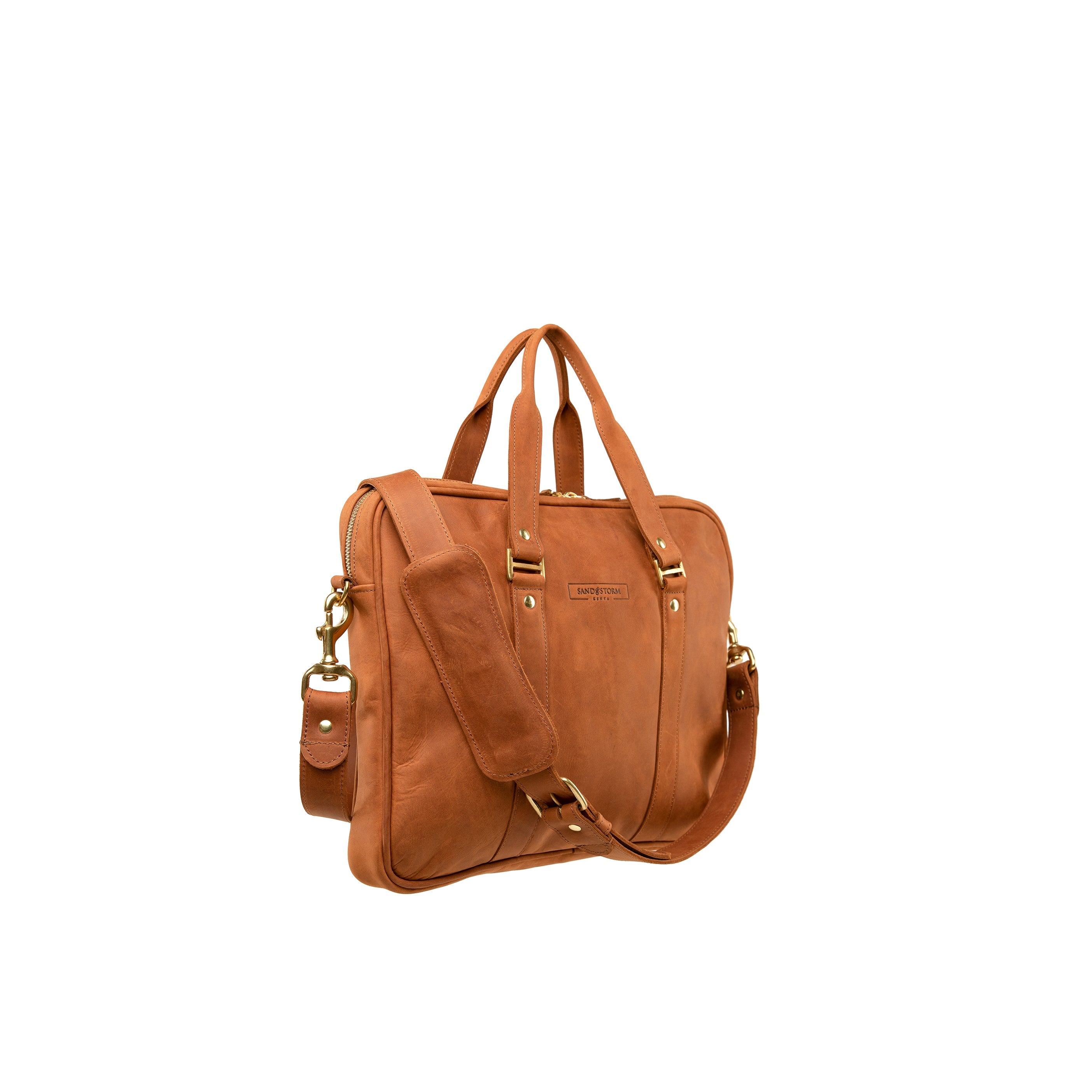 Pull-up Leather Pili Folio Bag - Sandstorm Kenya (KE)