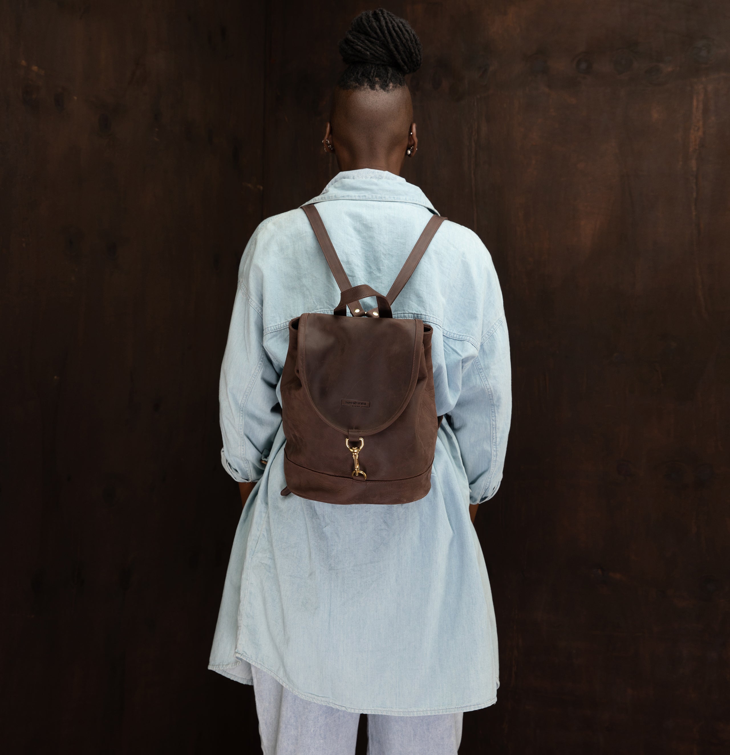 Pull-up Leather Cecilia Backpack - Sandstorm Kenya (KE)
