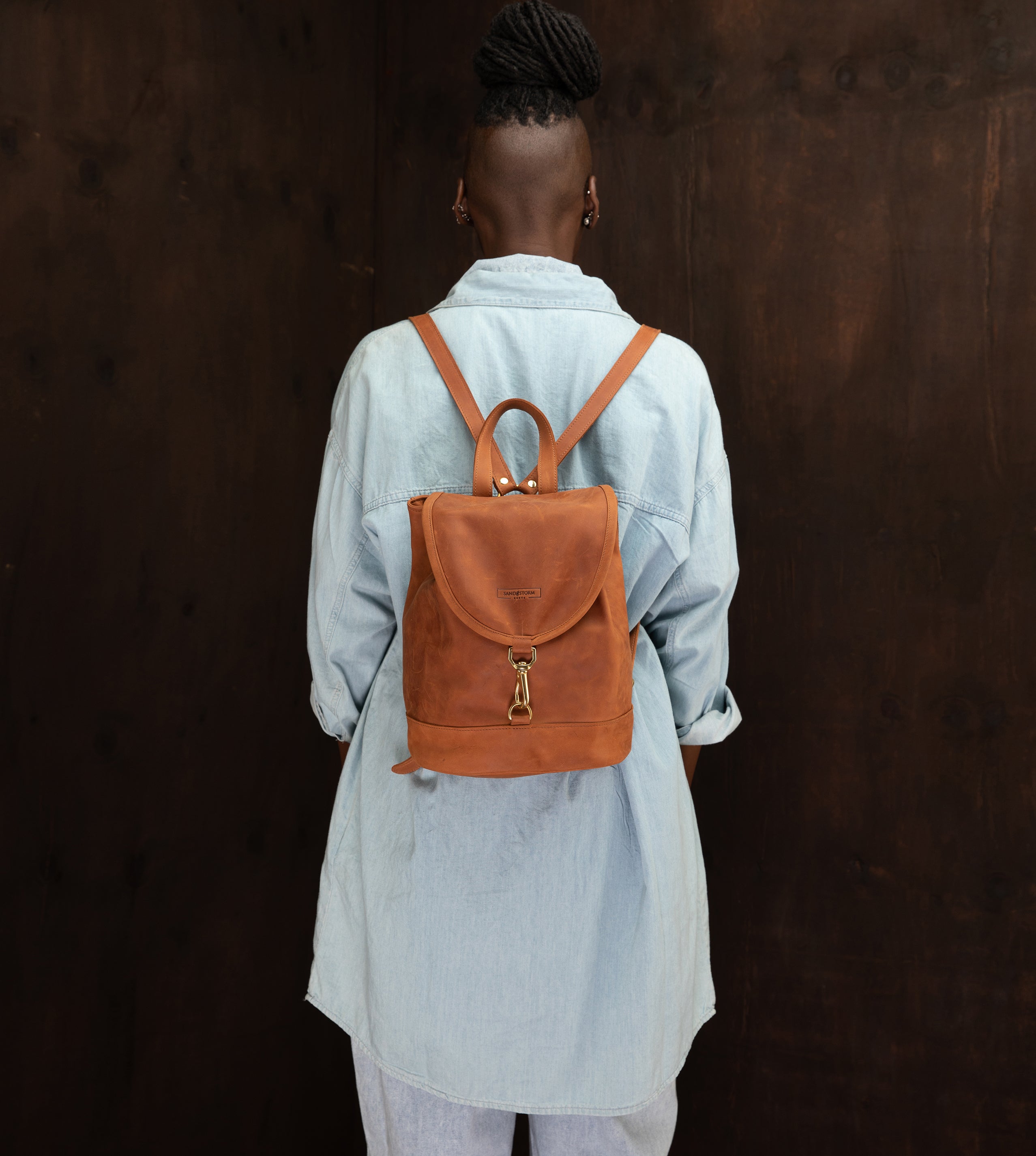 Pull-up Leather Cecilia Backpack - Sandstorm Kenya (KE)