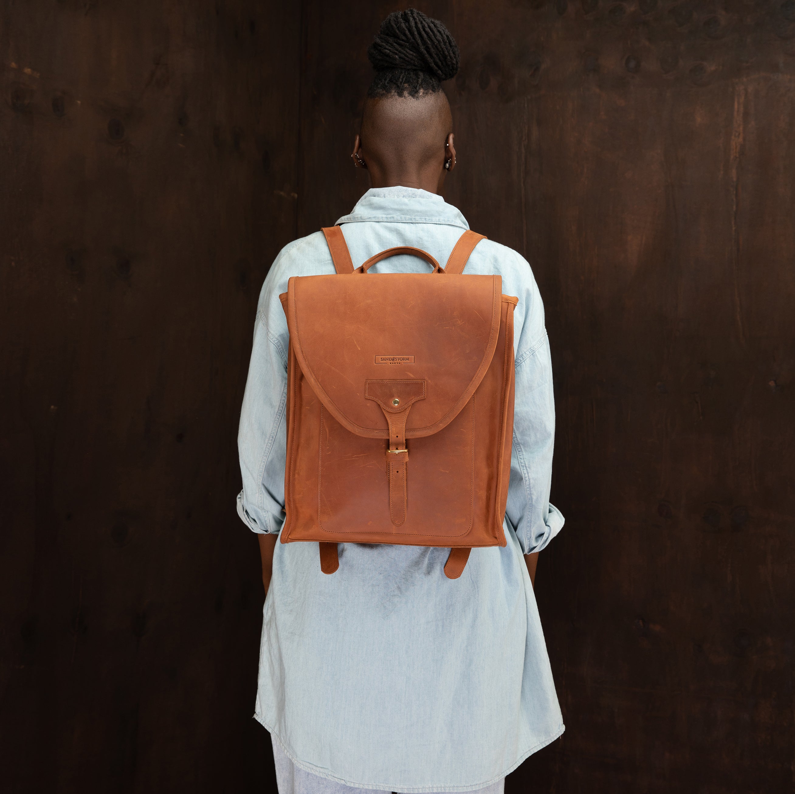 Pull-up Leather Keziah Backpack - Sandstorm Kenya (KE)