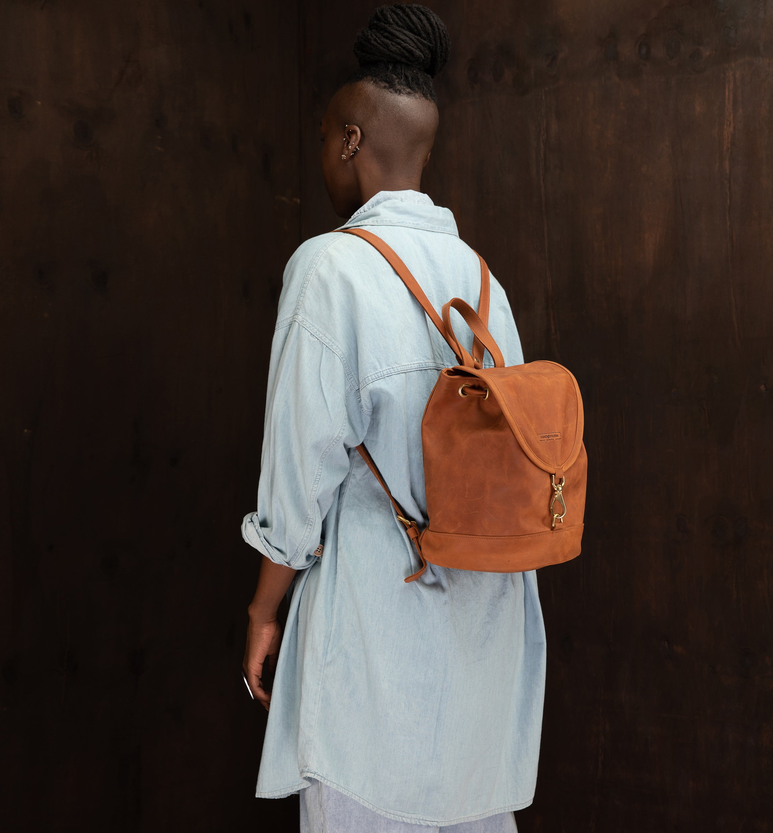 Pull-up Leather Cecilia Backpack - Sandstorm Kenya (KE)