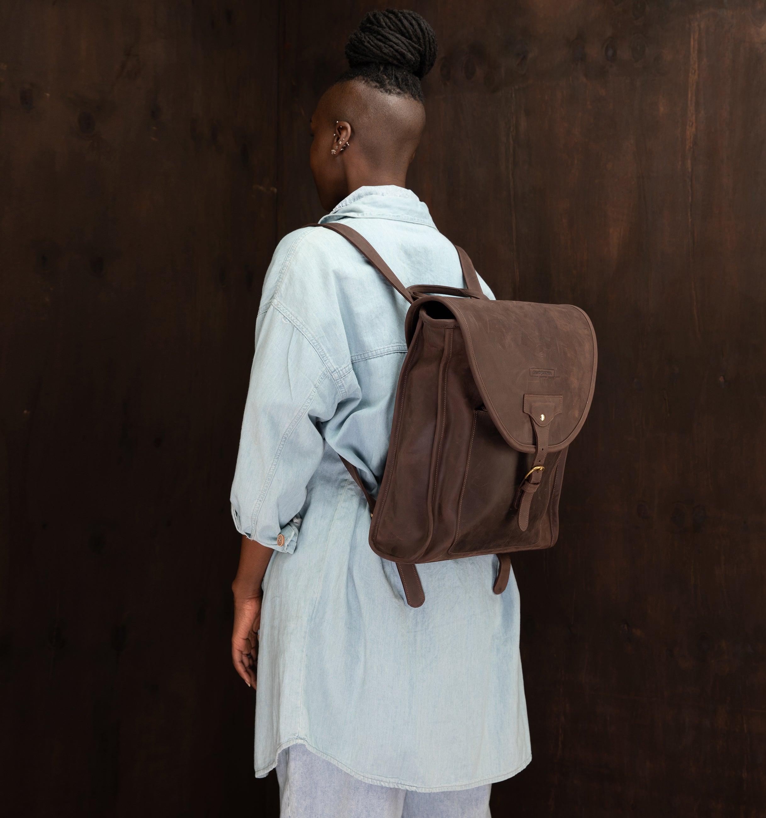 Pull-up Leather Keziah Backpack - Sandstorm Kenya (KE)