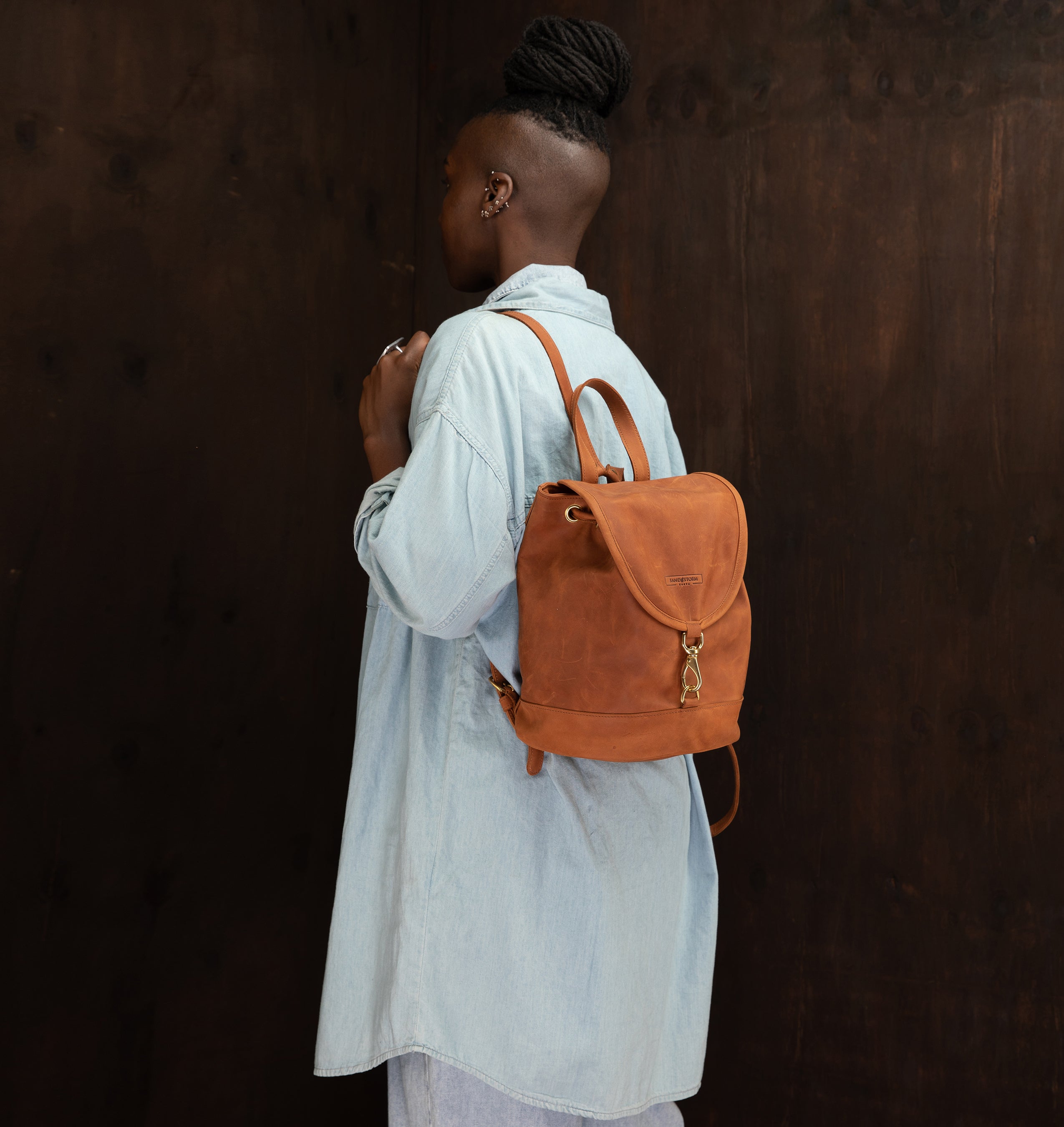 Pull-up Leather Cecilia Backpack - Sandstorm Kenya (KE)