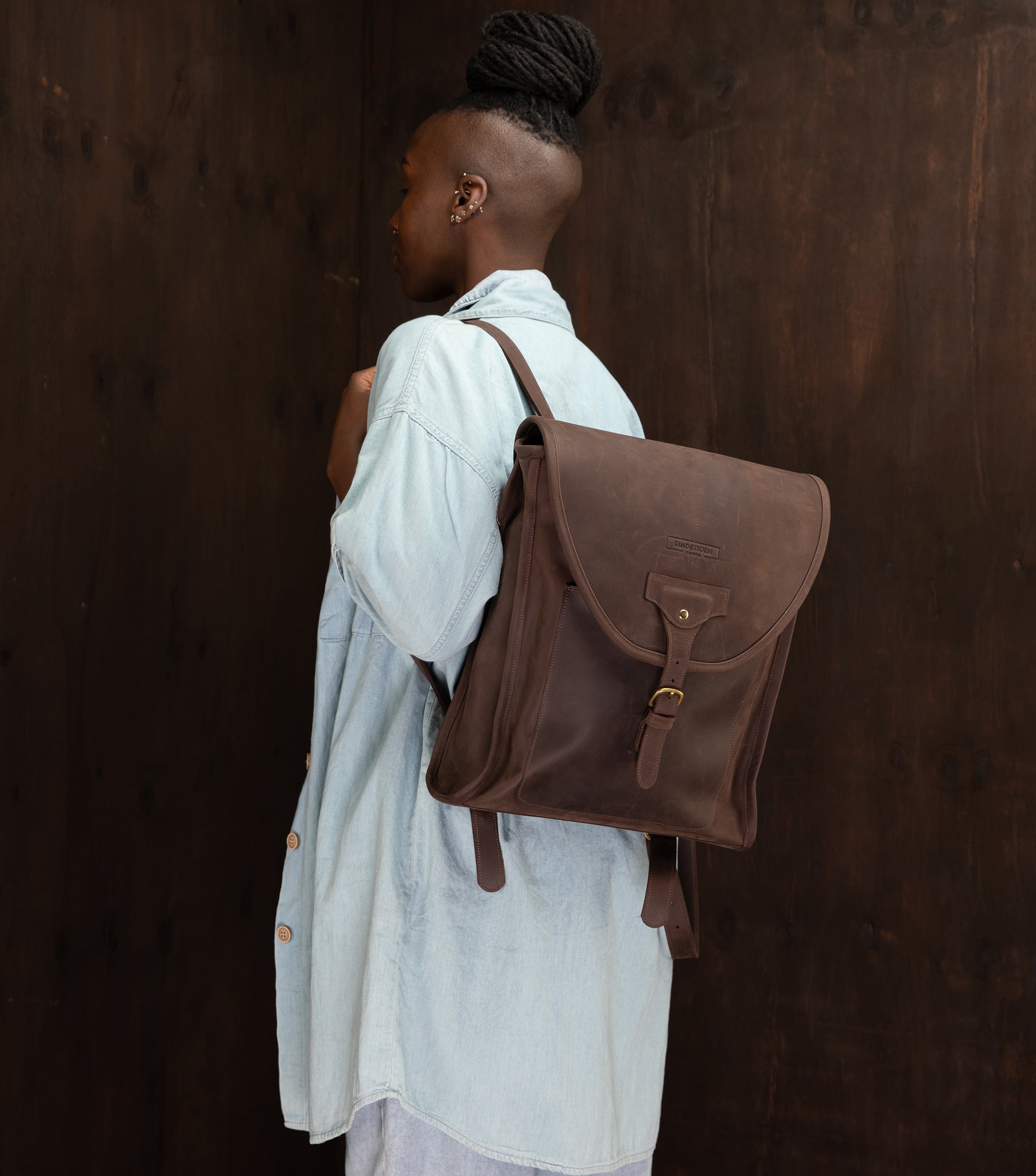 Pull-up Leather Keziah Backpack - Sandstorm Kenya (KE)