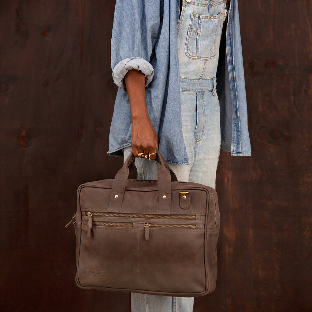 Pull-up Leather Andrew Work Bag - Sandstorm Kenya (KE)