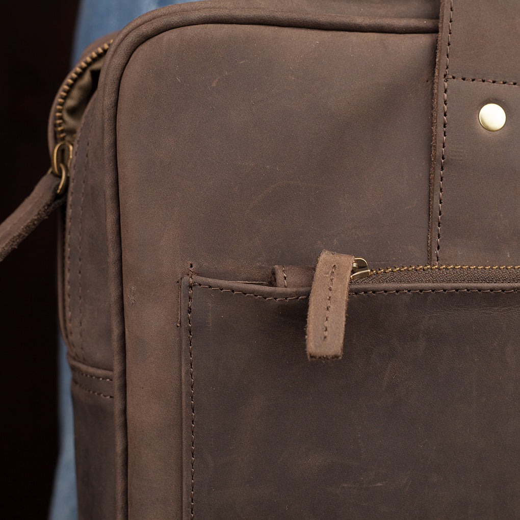 Pull-up Leather Andrew Work Bag - Sandstorm Kenya (KE)