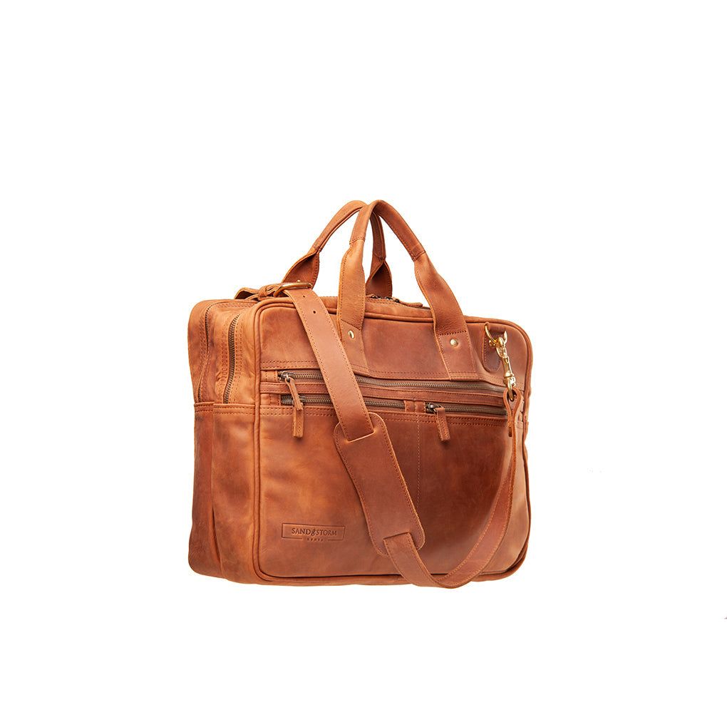 Pull-up Leather Andrew Work Bag - Sandstorm Kenya (KE)