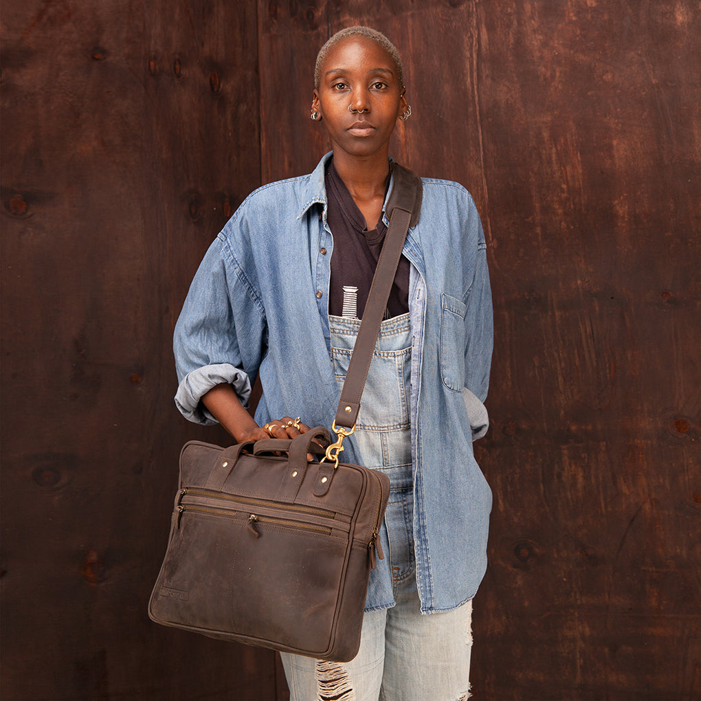 Pull-up Leather Sylvester Work Bag - Sandstorm Kenya (KE)