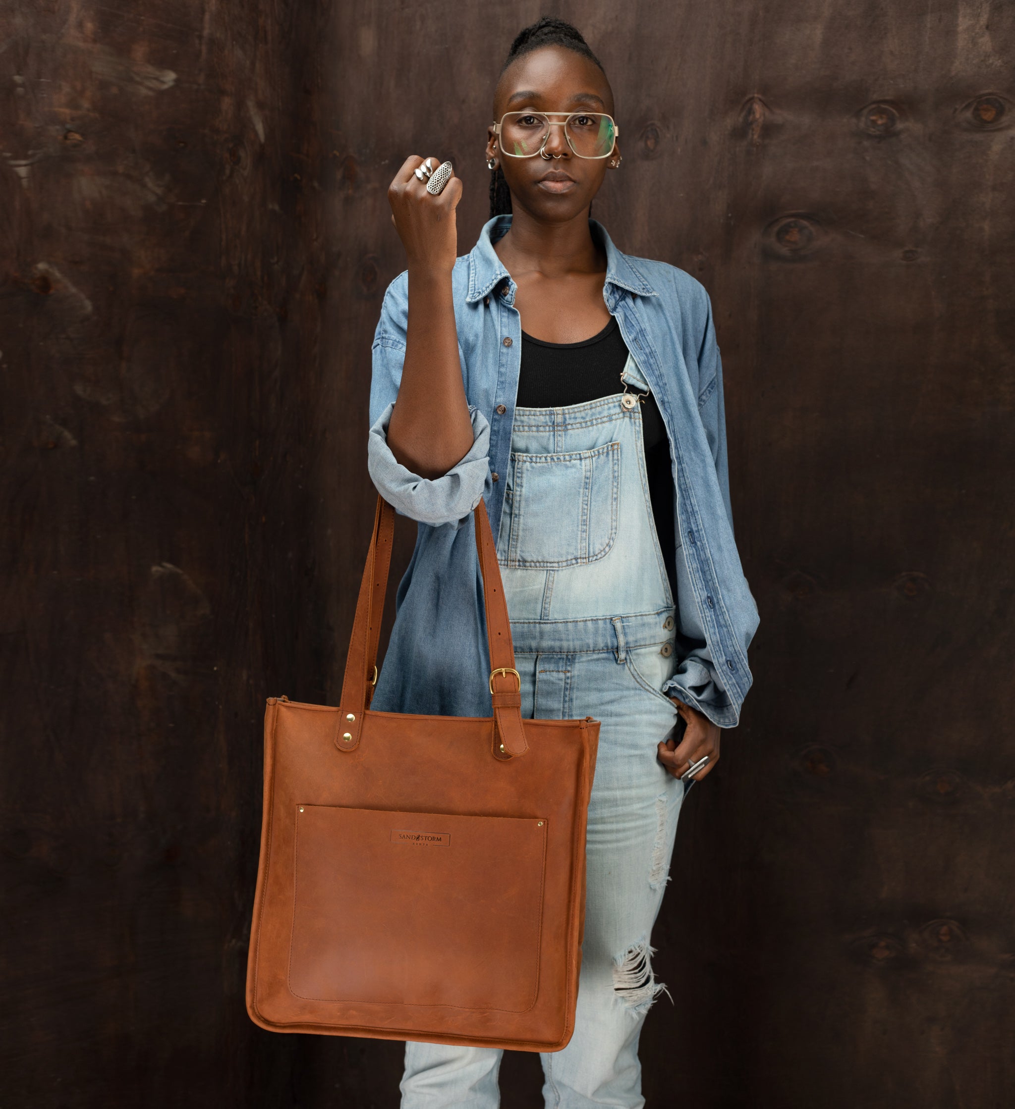 Pull-up Leather Pauline Tote - Sandstorm Kenya (KE)