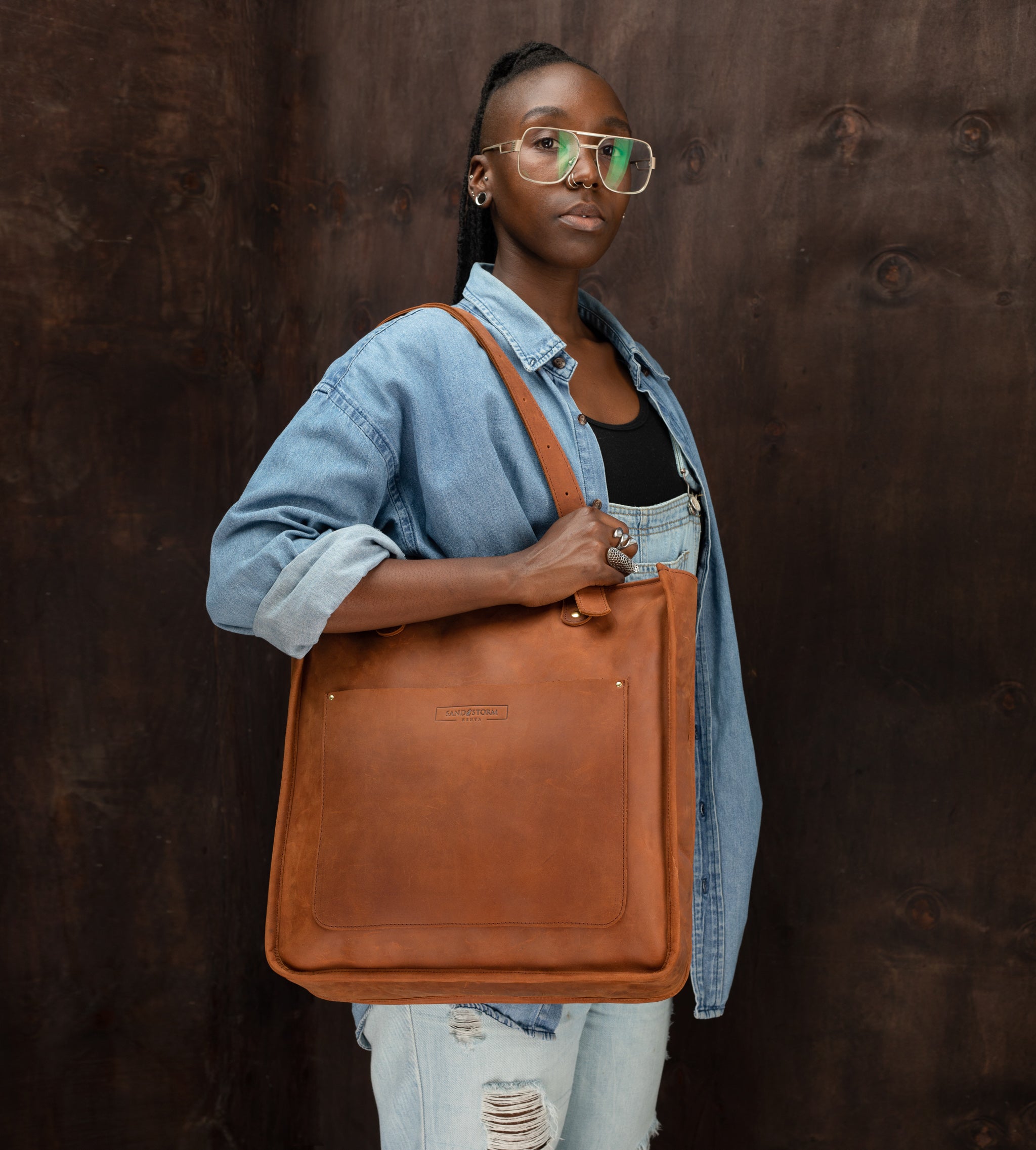 Pull-up Leather Pauline Tote - Sandstorm Kenya (KE)