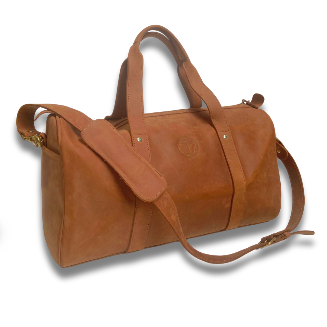 Corporate Tan Leather Duffle Bag