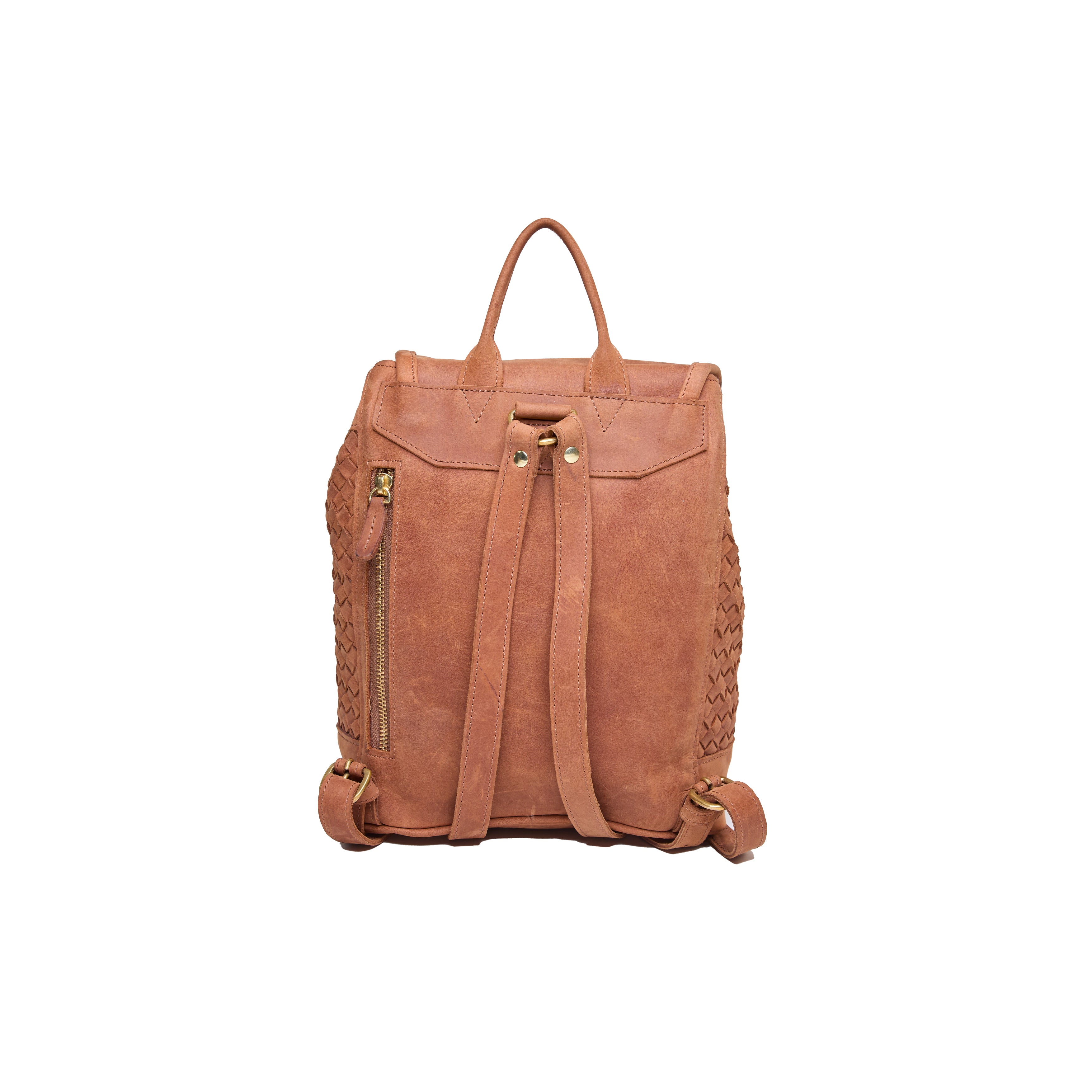 Pull-up Leather Cecilia Backpack (Woven)