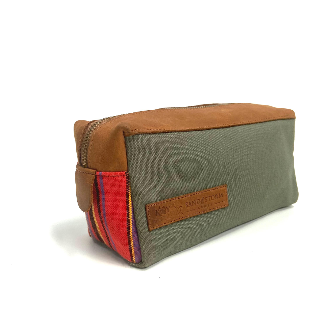 Corporate Green Canvas Washbag