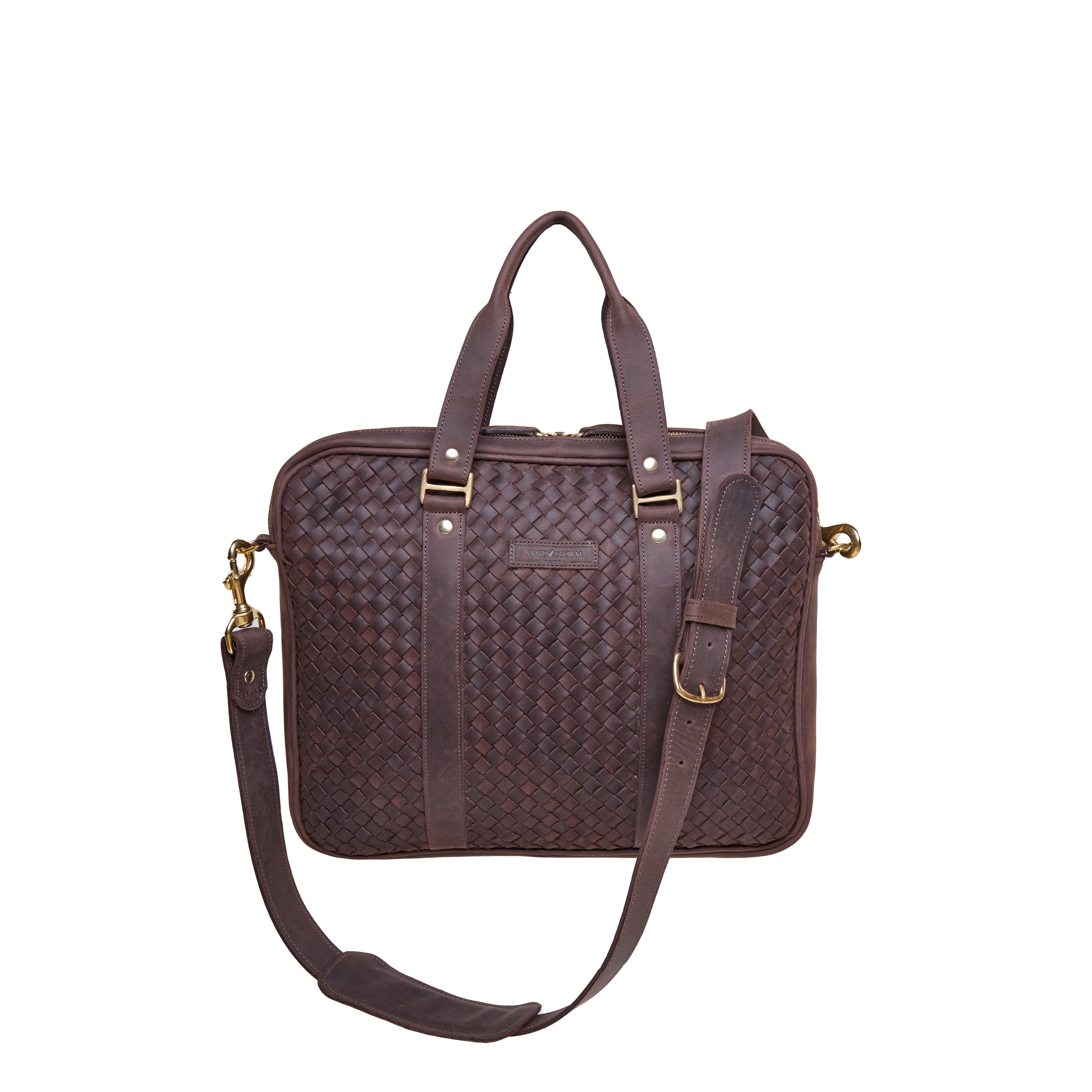 Pull-up Leather Pili Folio bag (Woven)