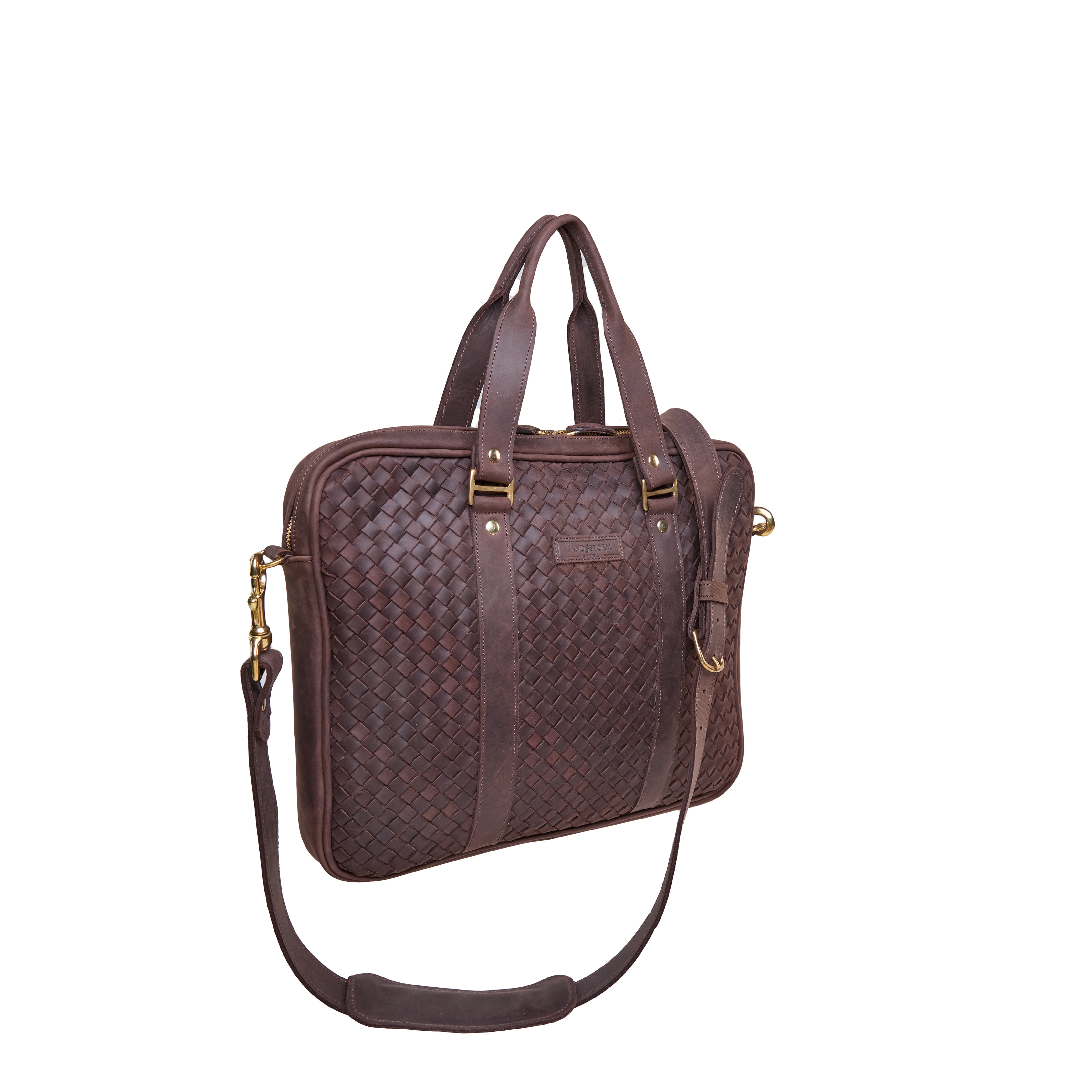 Pull-up Leather Pili Folio bag (Woven)