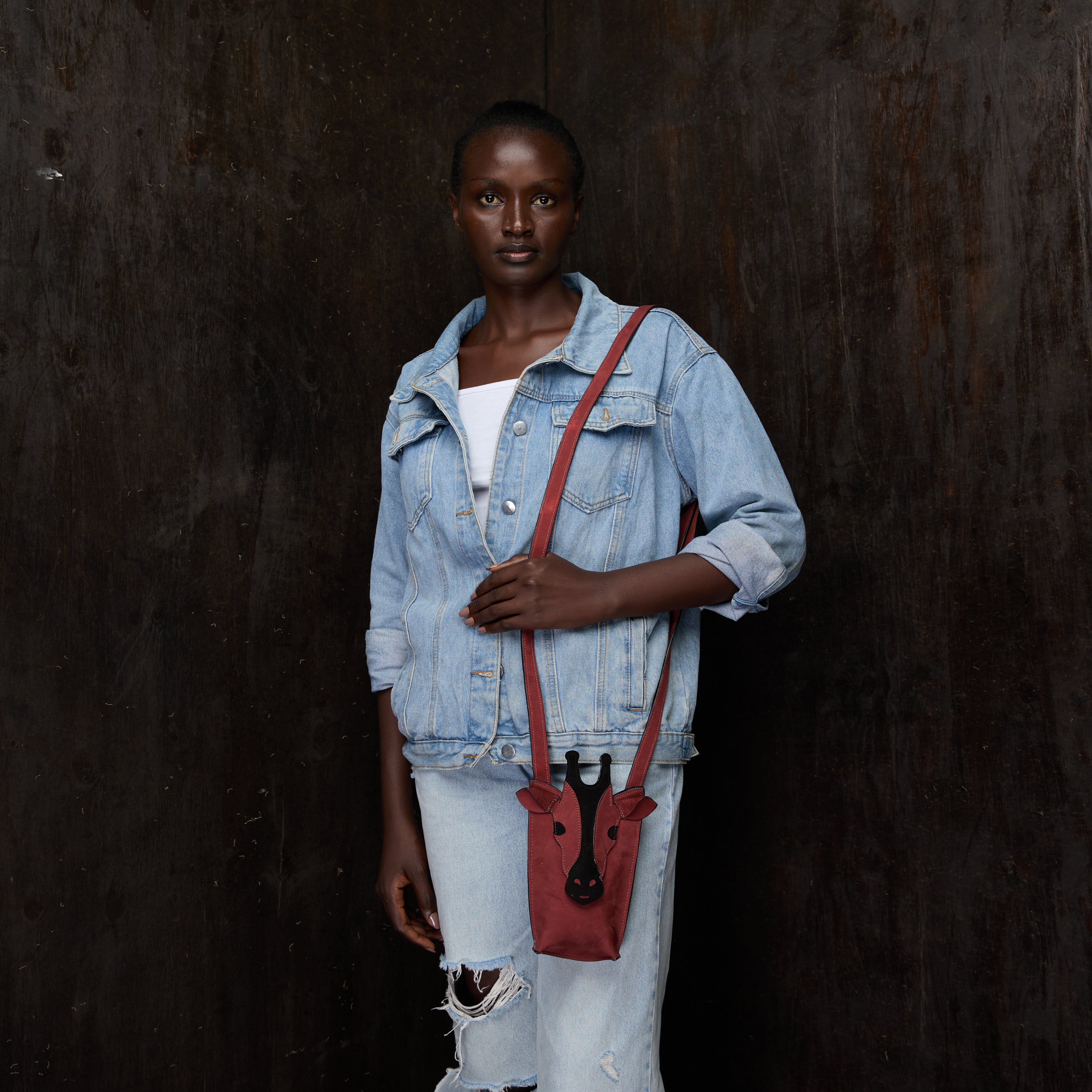 Suede Phone Purse Girraffe