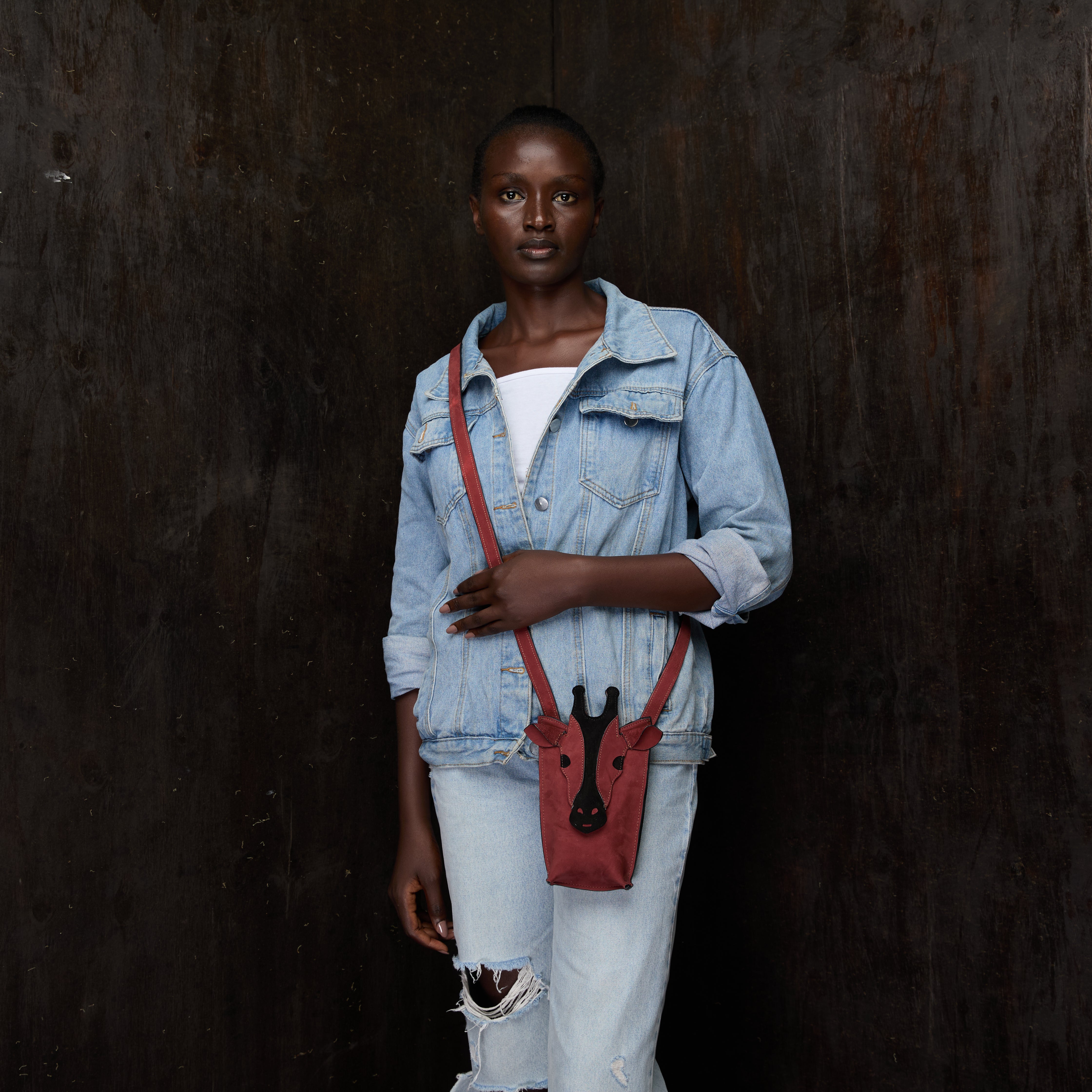 Suede Phone Purse Girraffe