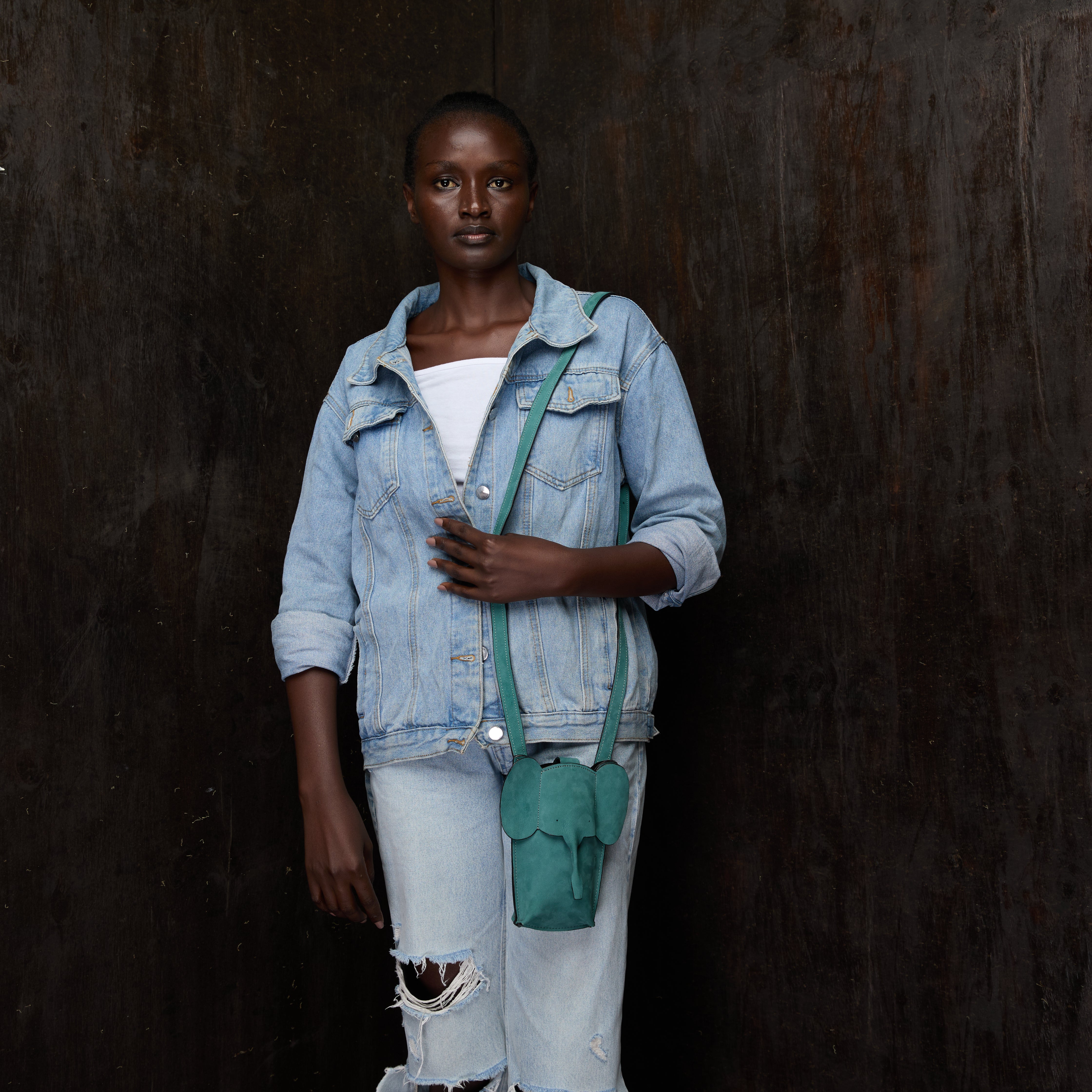 Suede Phone Purse Elephant