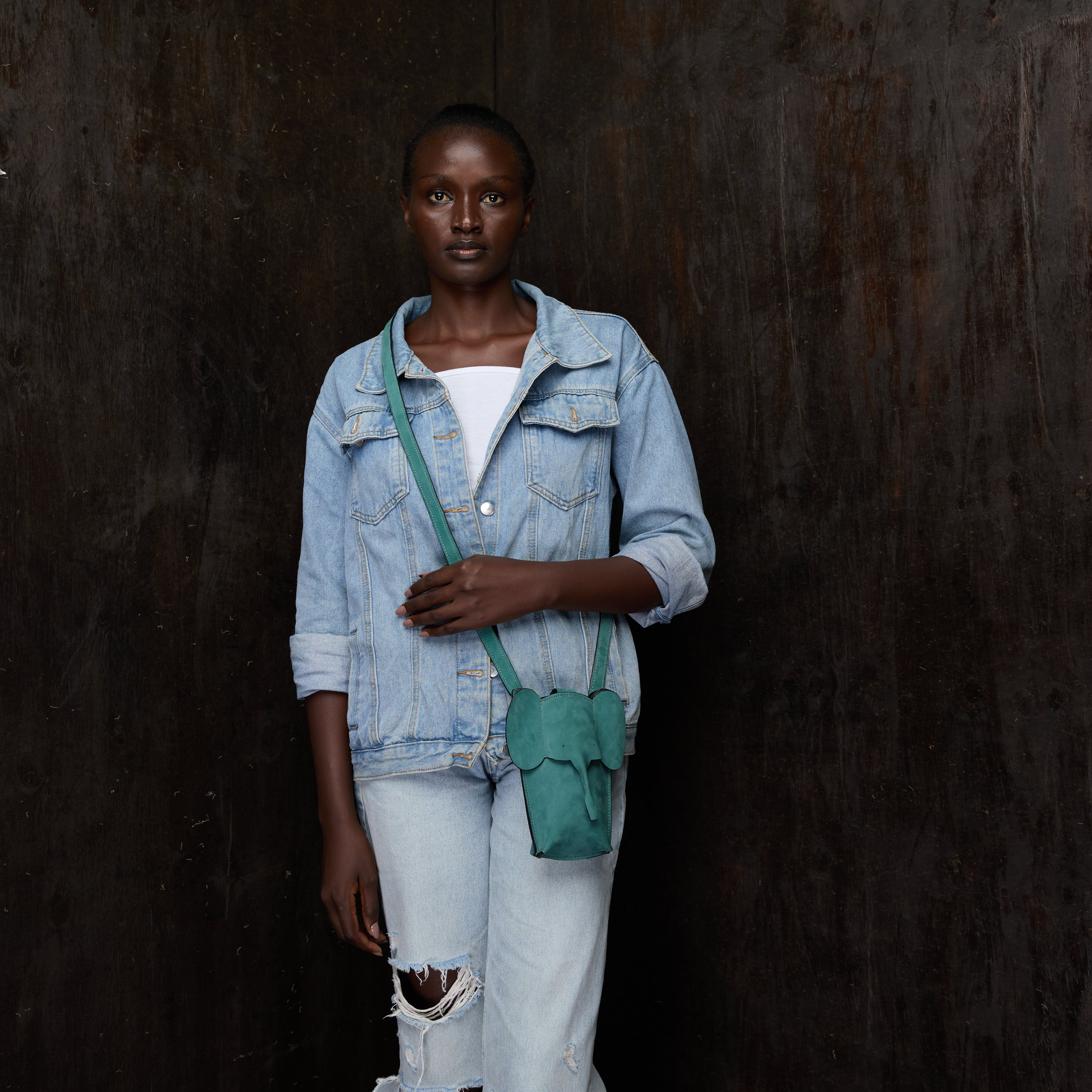 Suede Phone Purse Elephant