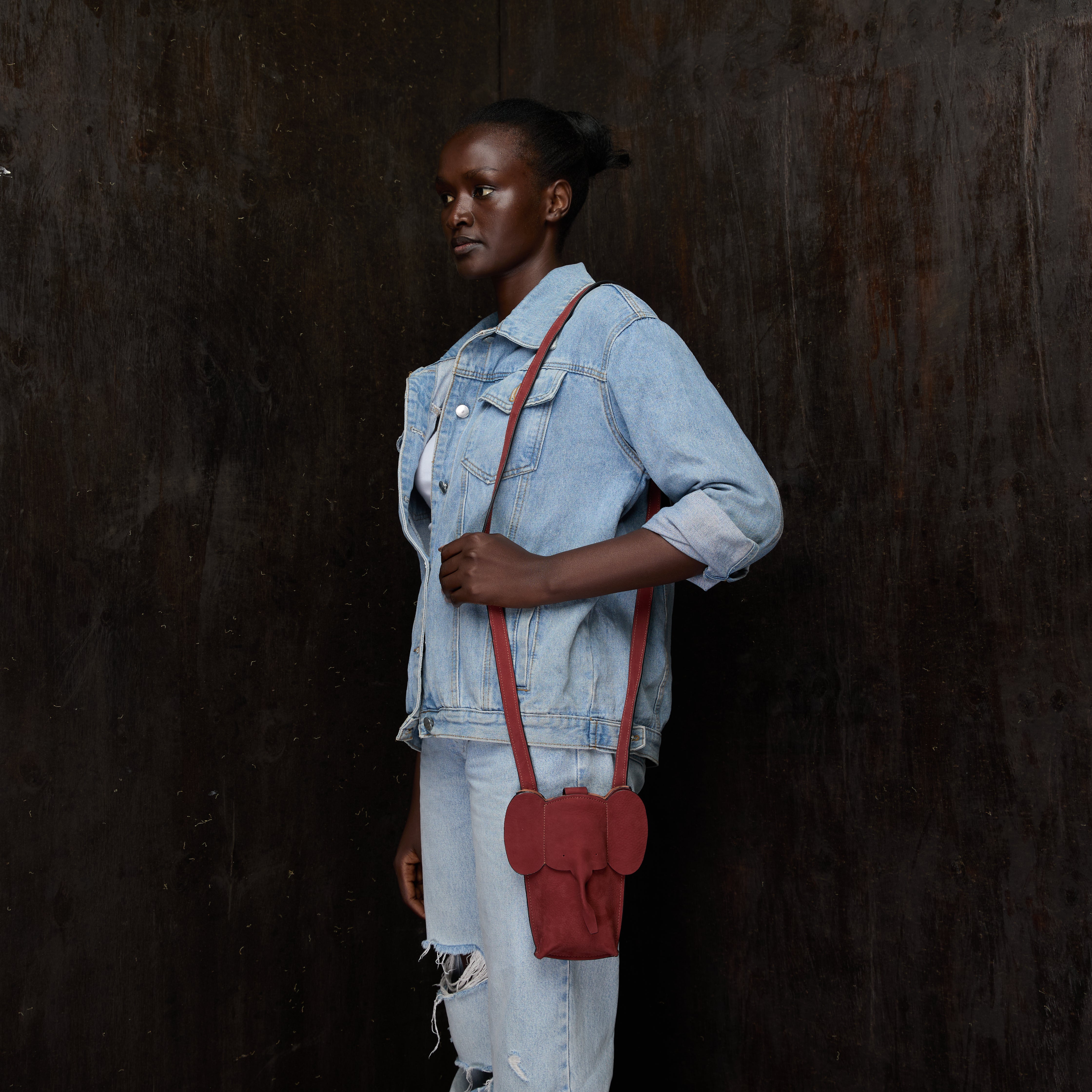 Suede Phone Purse Elephant